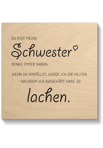 Holzbild »Schwester«, Sprüche & Texte, (1 St.)