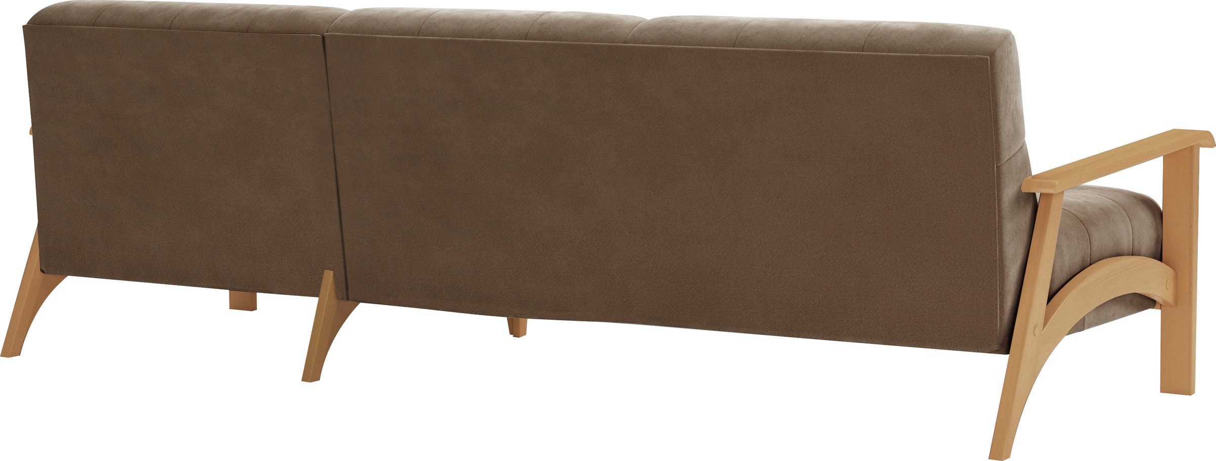 sit&more Ecksofa »Billund L-Form«, Armlehnen aus eichefarbigem Buchenholz, verschiedene Bezüge und Farben