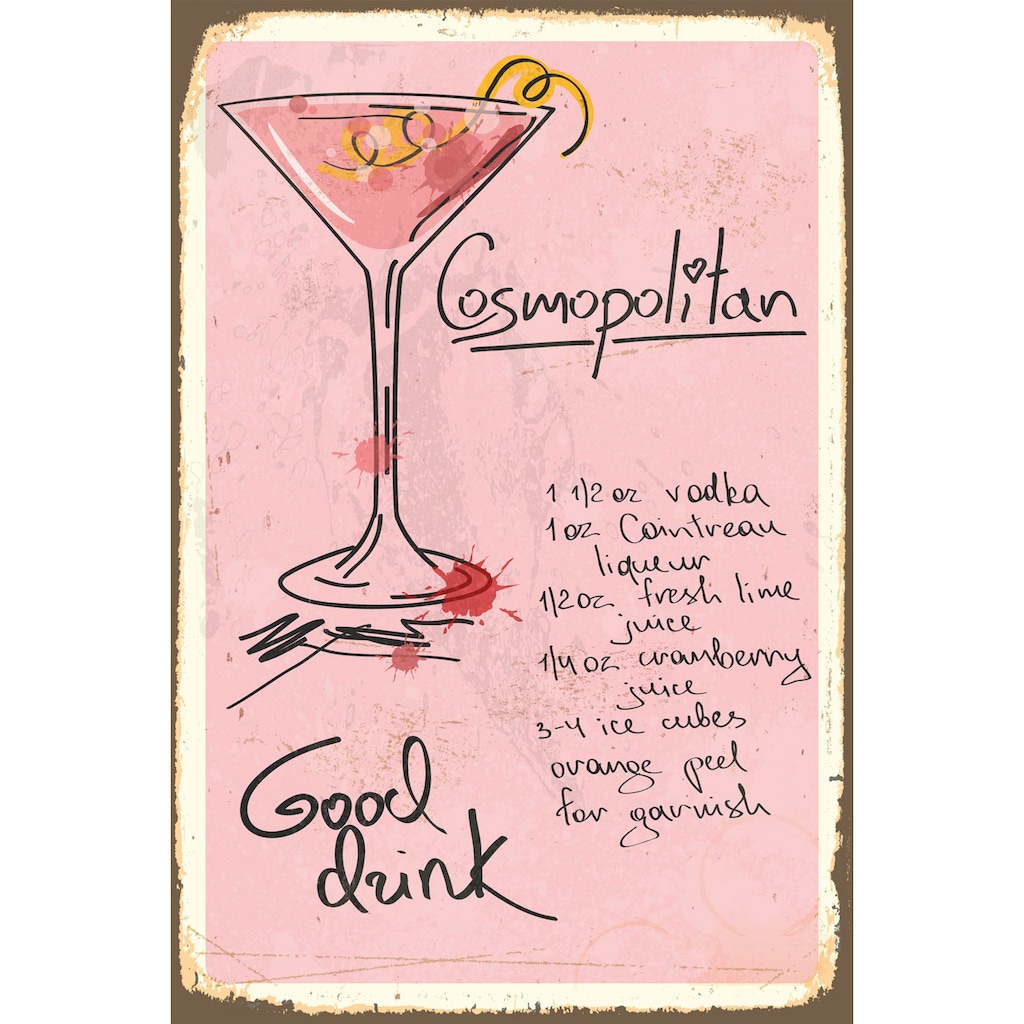 queence Metallbild »Cosmopolitan«, Sprüche, (1 St.)