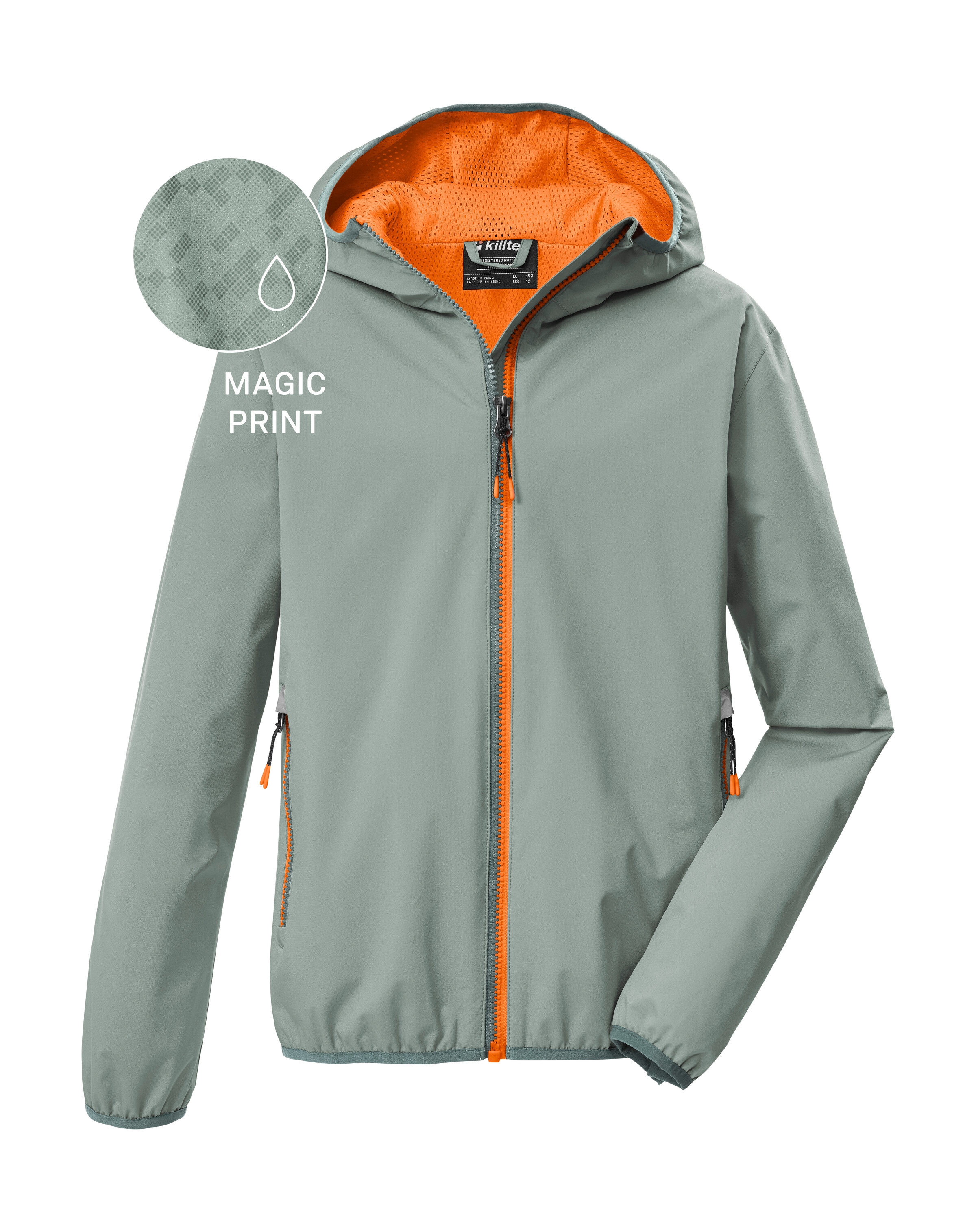 Killtec Funktionsjacke »KOS 145 BYS JCKT« Kinderjacke mit Magic Print, wasserdicht, Kapuze, Kinnschutz
