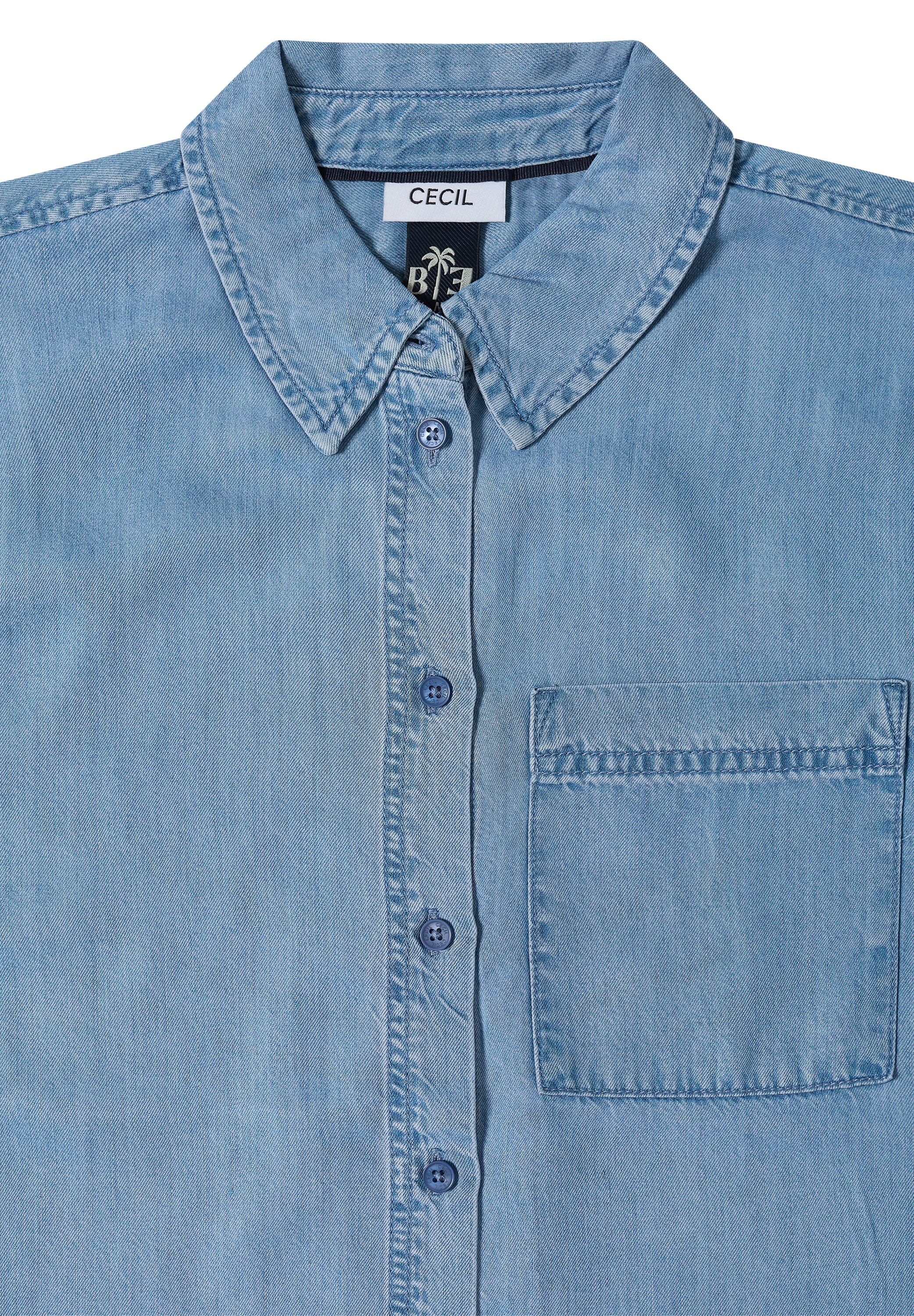 Cecil Hemdbluse im Denim-Look