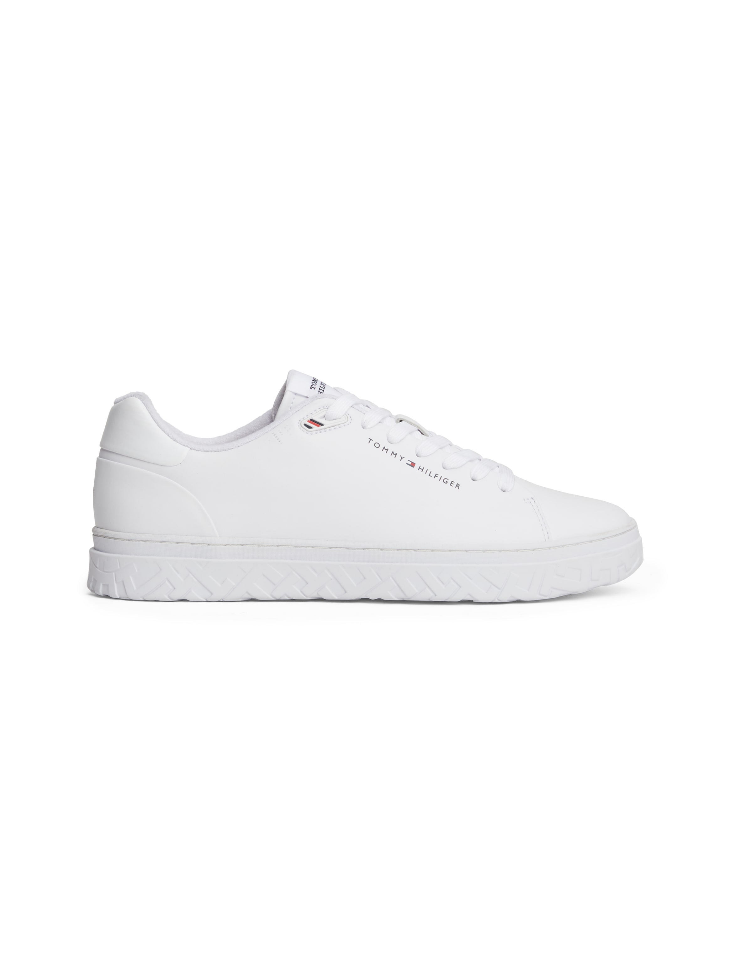 Tommy Hilfiger Sneaker »COURT THICK CUPSOLE LEATHER«, Plateau, Freizeitschuh, Halbschuh, Schnürschuh mit Logoschriftzug