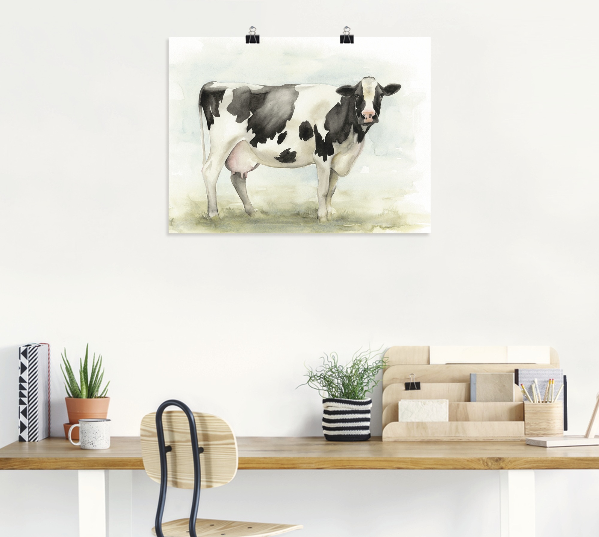 Artland Wandbild »Wasserfarben Kuh I«, Haustiere, (1 St.), als Leinwandbild, Poster in verschied. Größen