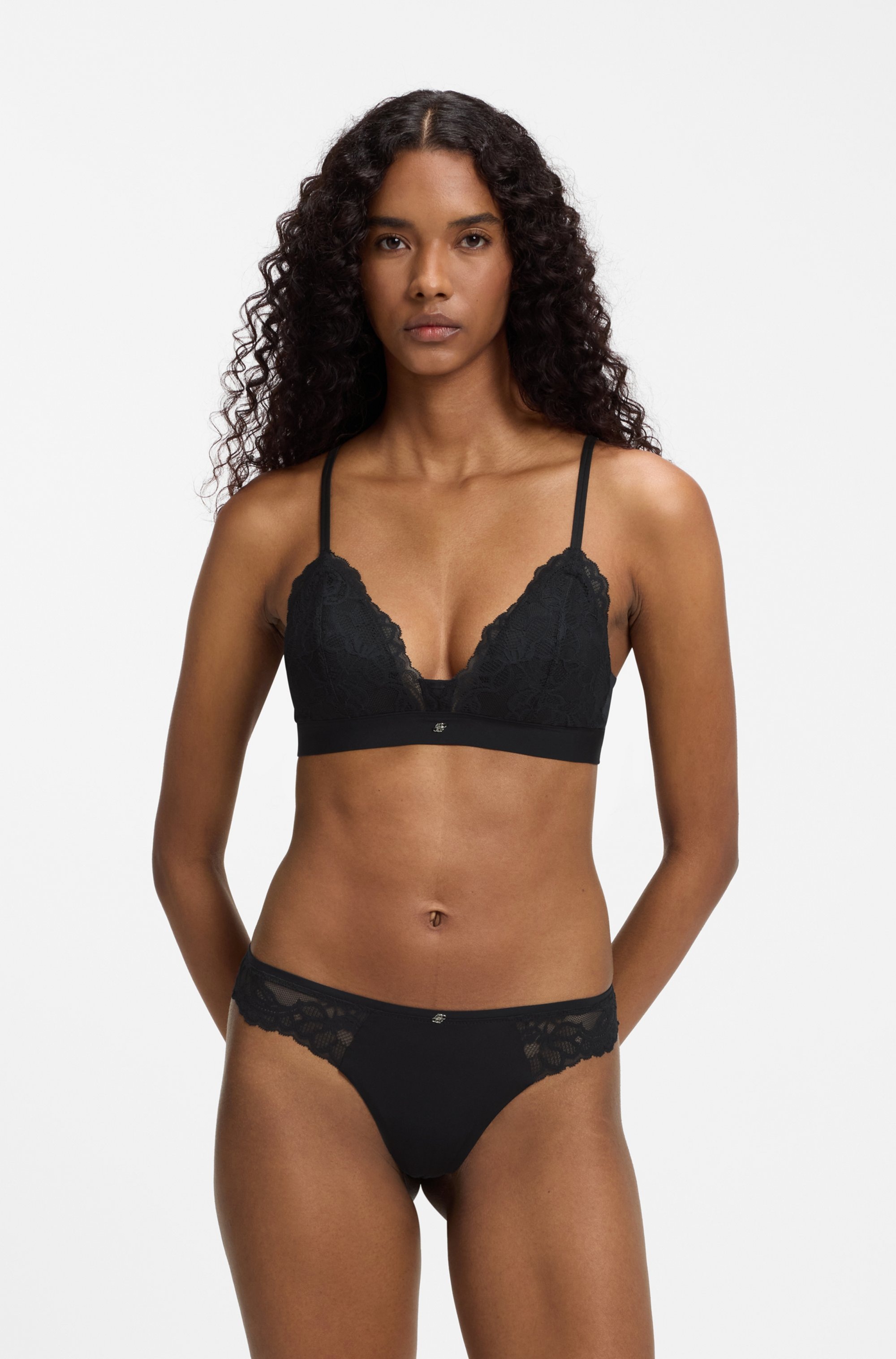 BOSS Bralette »BLOSSOM« Premium Spitzen-Bralette mit plissiertem Mesh