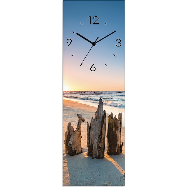 Artland Wanduhr »Glasuhr Sonnenuntergang Strand Wellenbrecher«, wahlweise  mit Quarz- oder Funkuhrwerk, lautlos ohne Tickgeräusche bestellen im OTTO  Online Shop