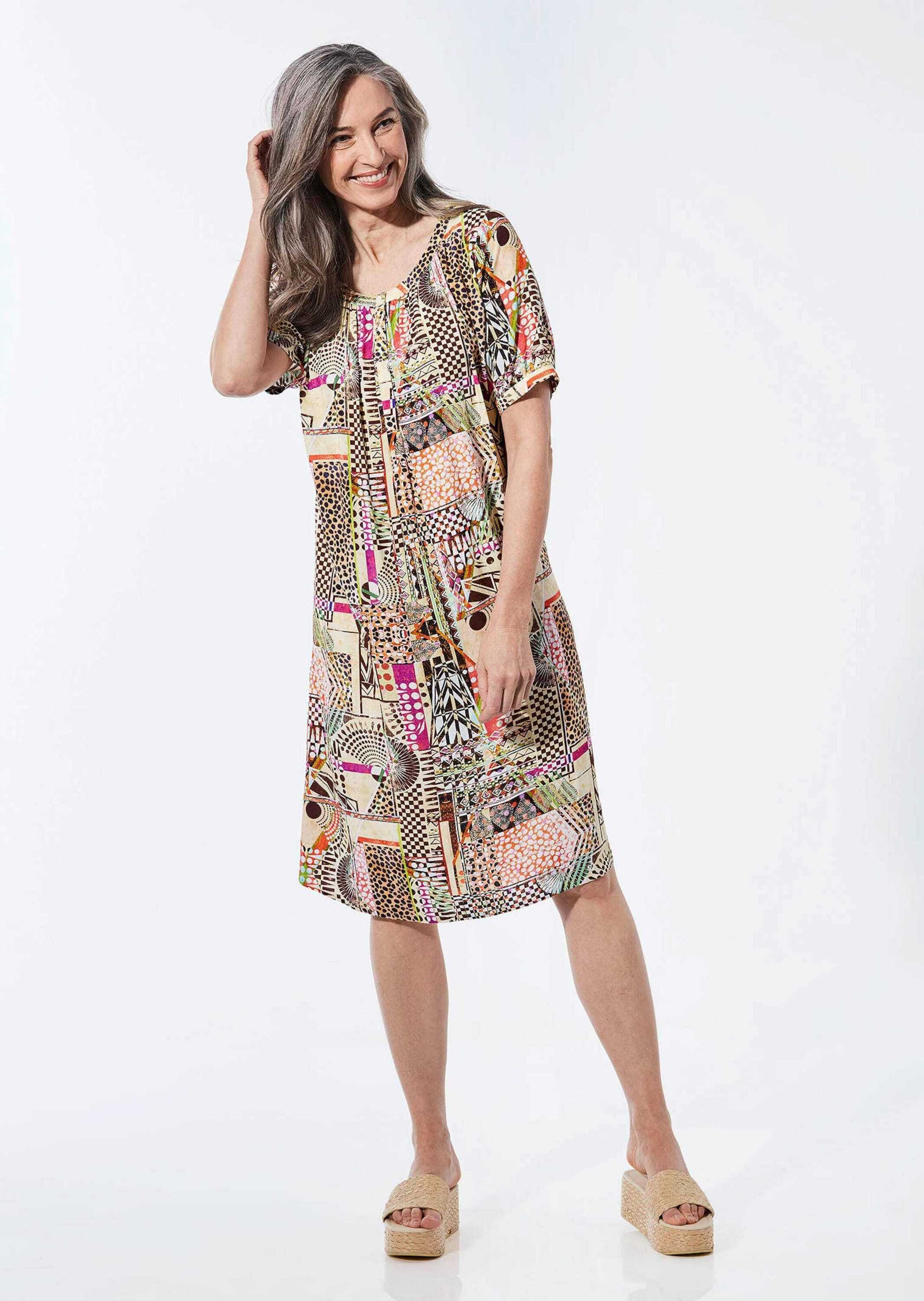 GOLDNER Sommerkleid »Hängerchen Kleid im Mustermix«