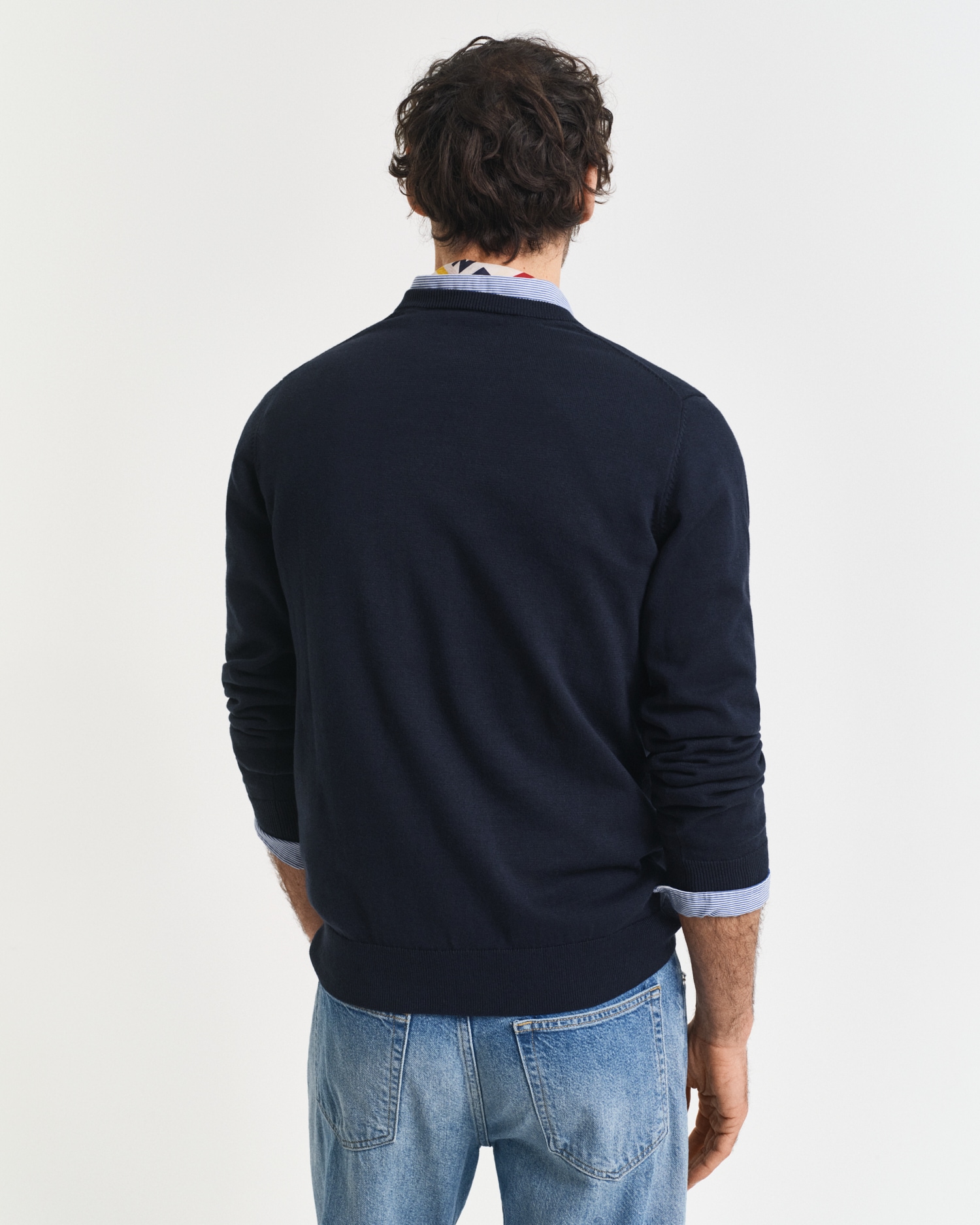 Gant V-Ausschnitt-Pullover »Classic Cotton V-Neck« Premium Strickjersey aus weicher 100% Baumwolle, Übergangspullover