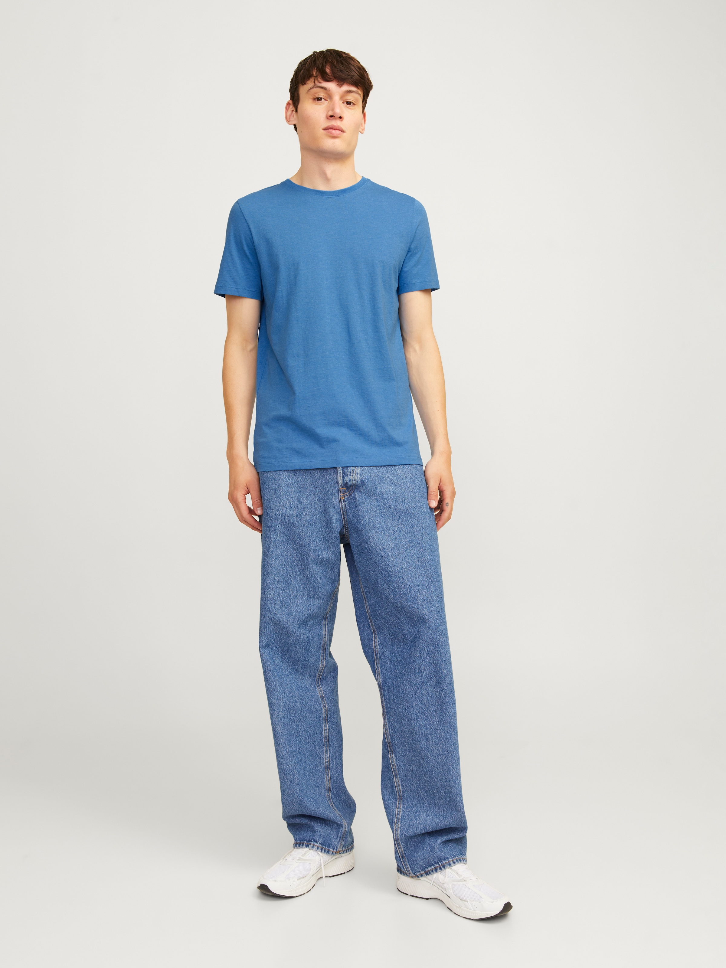 Jack & Jones Rundhalsshirt »JJEORGANIC MELANGE TEE SS O-NECK NOOS«, in Melange Optik