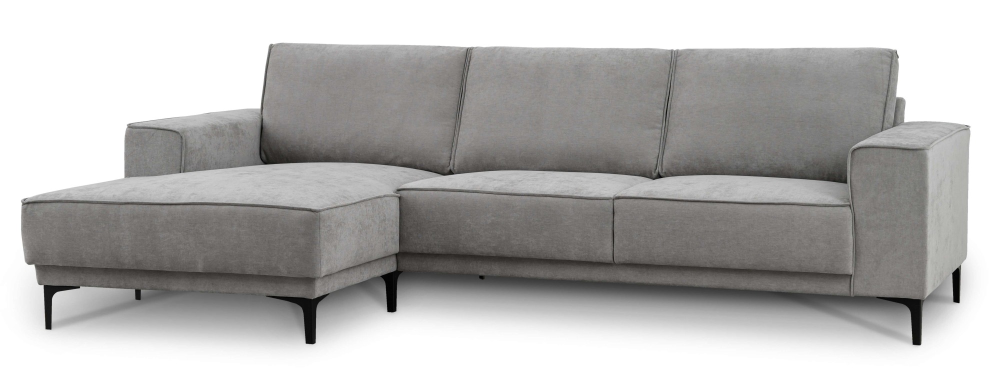 Places of Style Ecksofa »Polsterecke Oland, Struktur, Flachgewebe, Luxus-Microfaser, Boucle«, L-Form, 280 cm, Wellenunterfederung, Skandi-Design, Metallfüße