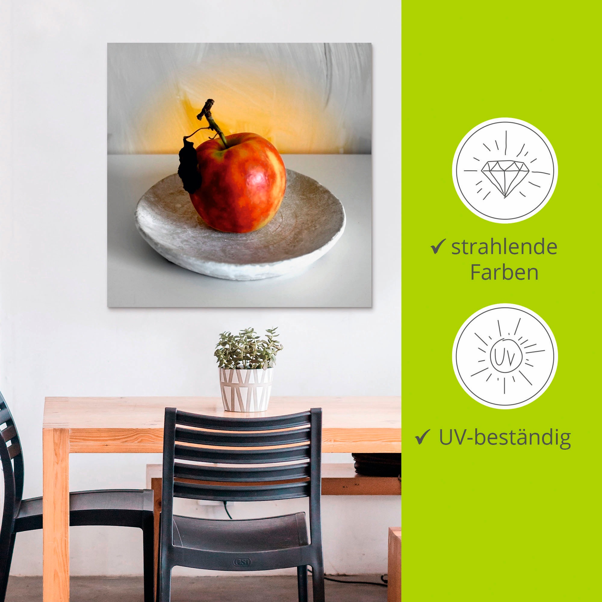 Artland Wandbild »Ein Apfel am Tag«, Arrangements, (1 St.), als Alubild, Outdoorbild, Poster, Wandaufkleber in verschied. Größen