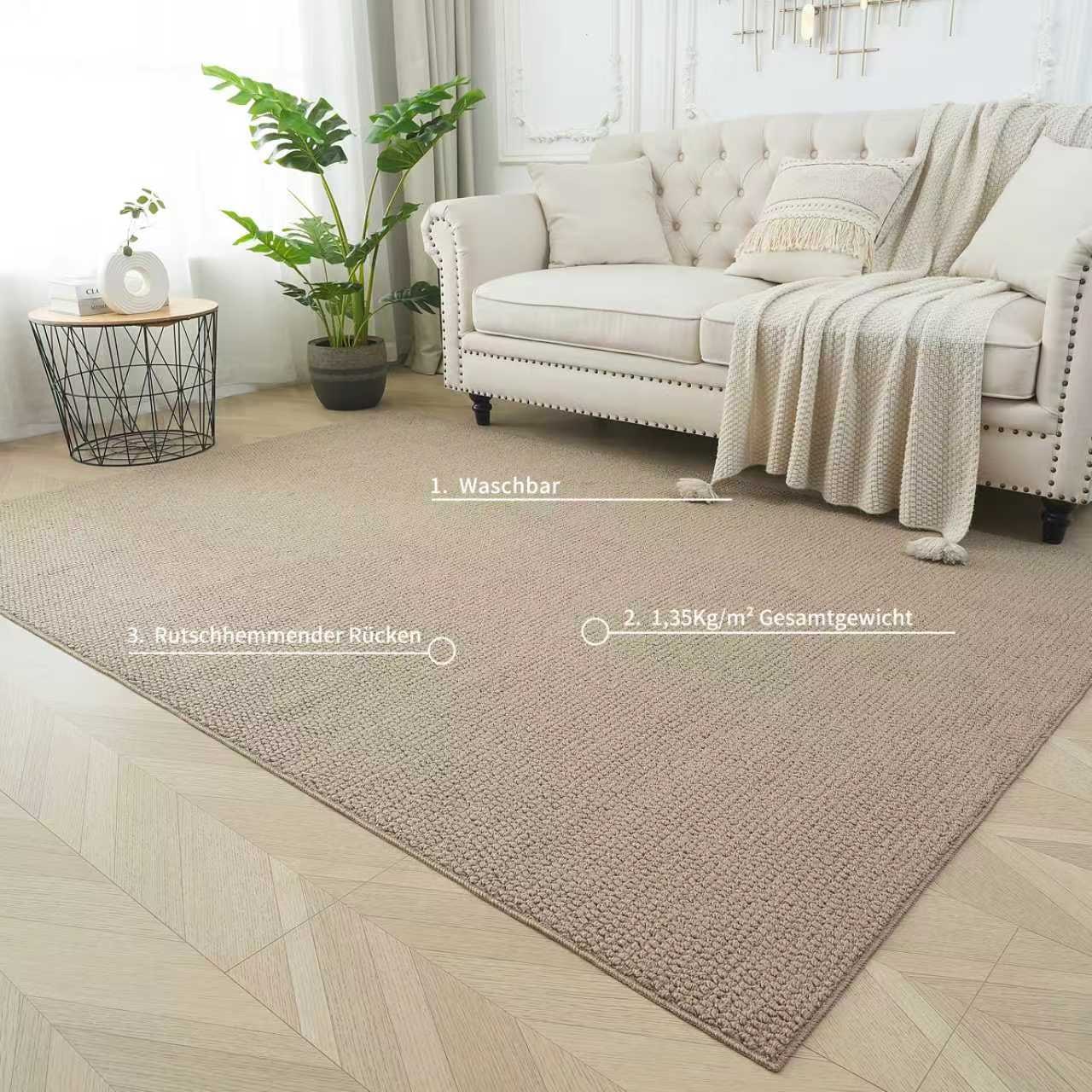 s.Oliver Teppich »Lenni«, rechteckig, 10 mm Höhe, Uni-Farben, kurzflor, waschbar, Wohnzimmer, Schlafzimmer