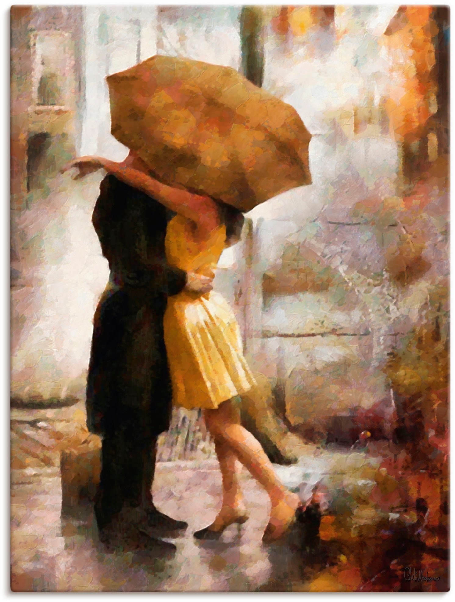 Artland Wandbild »Kuss unter Regenschirm«, Bilder von Liebespaaren, (1 St.),  als Alubild, Leinwandbild, Wandaufkleber oder Poster in versch. Größen  kaufen online bei OTTO