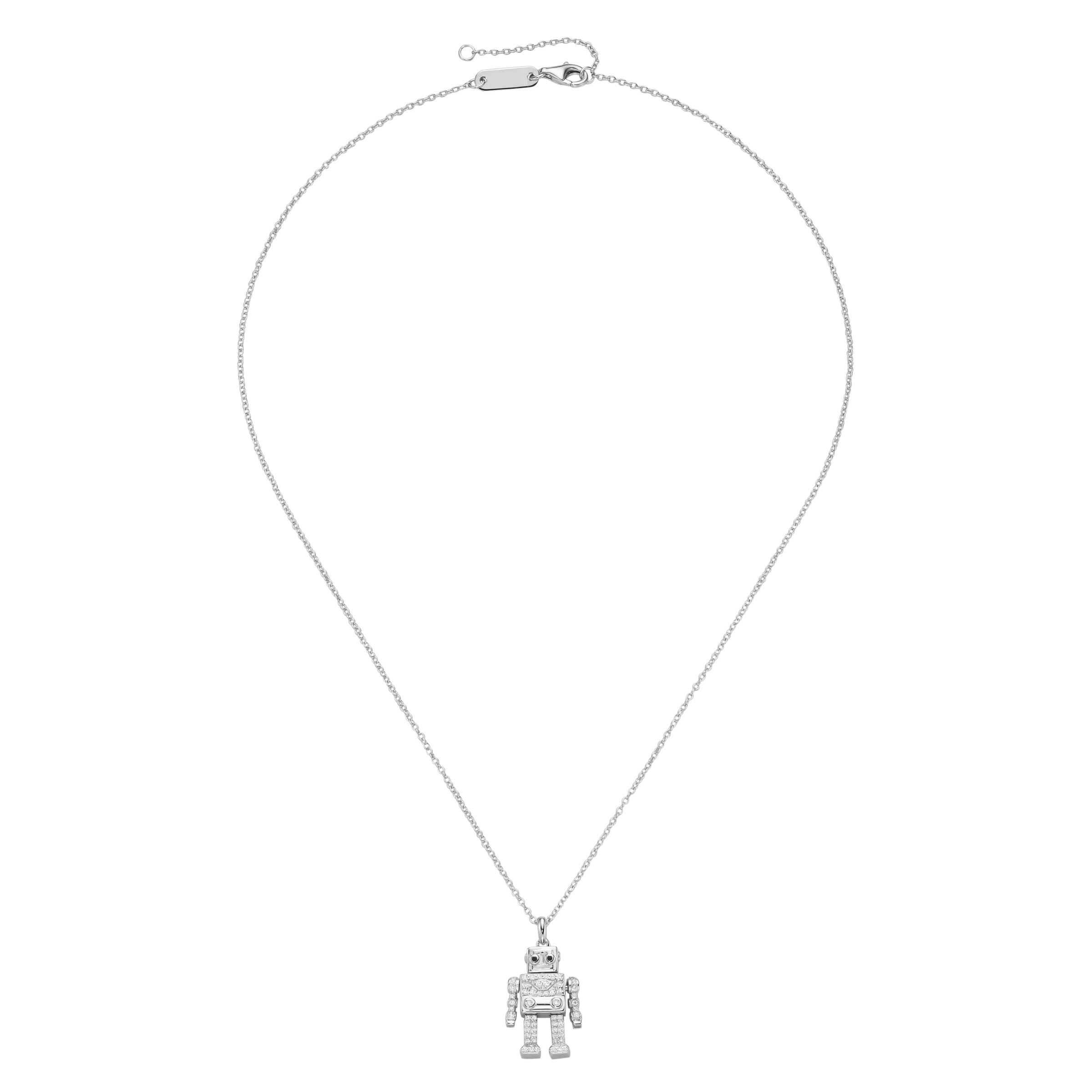 GIORGIO MARTELLO MILANO Kette mit Anhänger »Kette Anhänger Roboter mit Zirkonia, Silber 925«
