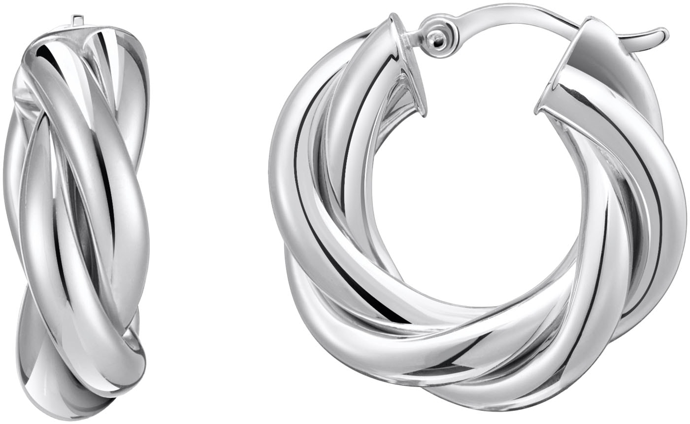 THOMAS SABO Paar Creolen »Schmuck Silber 925 Ohrringe gedrehtes Design, CR742-001, CR742-413«