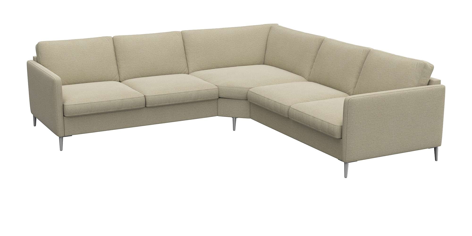FLEXLUX Ecksofa »Fiore, gleichschenklig, bequem durch hochwertigem Sitzaufbau« schmale Armlehnen, super Sitzkomfort durch Kaltschaum, Füße Alu