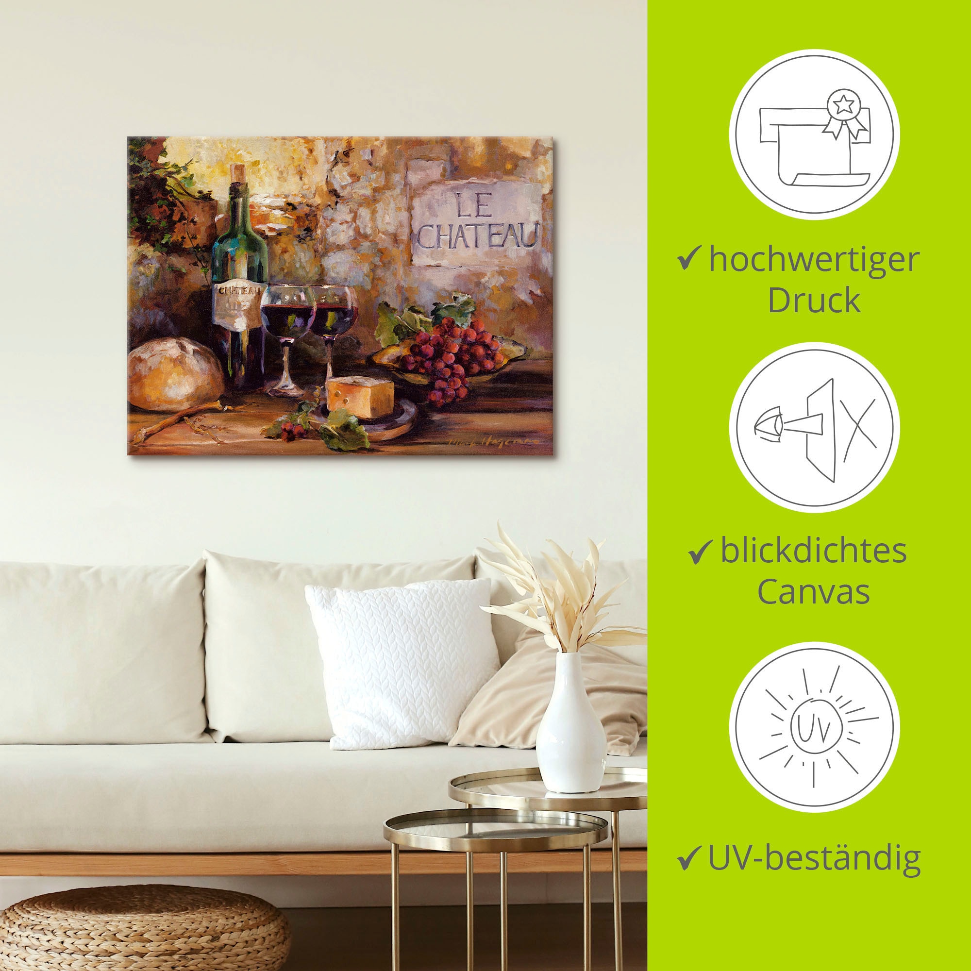Artland Wandbild »Das Chateau«, Getränke, (1 St.), als Leinwandbild, Poster, Wandaufkleber in verschied. Größen