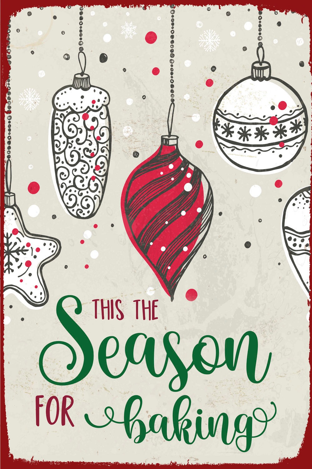 queence Metallbild »Baking Season« Schriftzug | Weihnachten | Weihnachtsbaumkugel 1 Stk. tlg. Stahlschilder