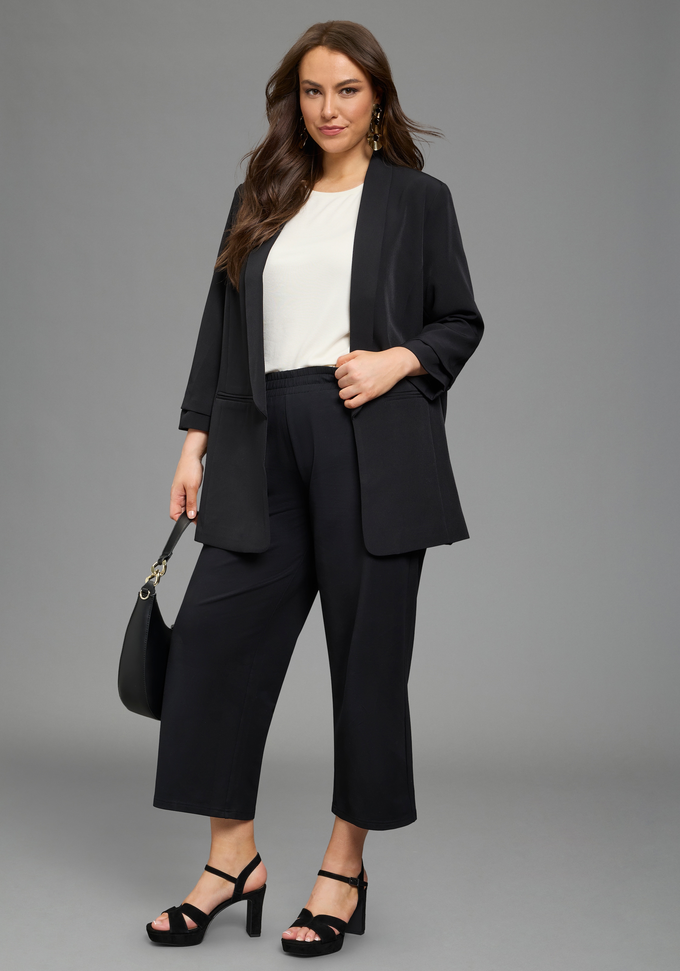 Laura Scott CURVE Longblazer feminin geschnittener Blazer, figurumspielende Passform