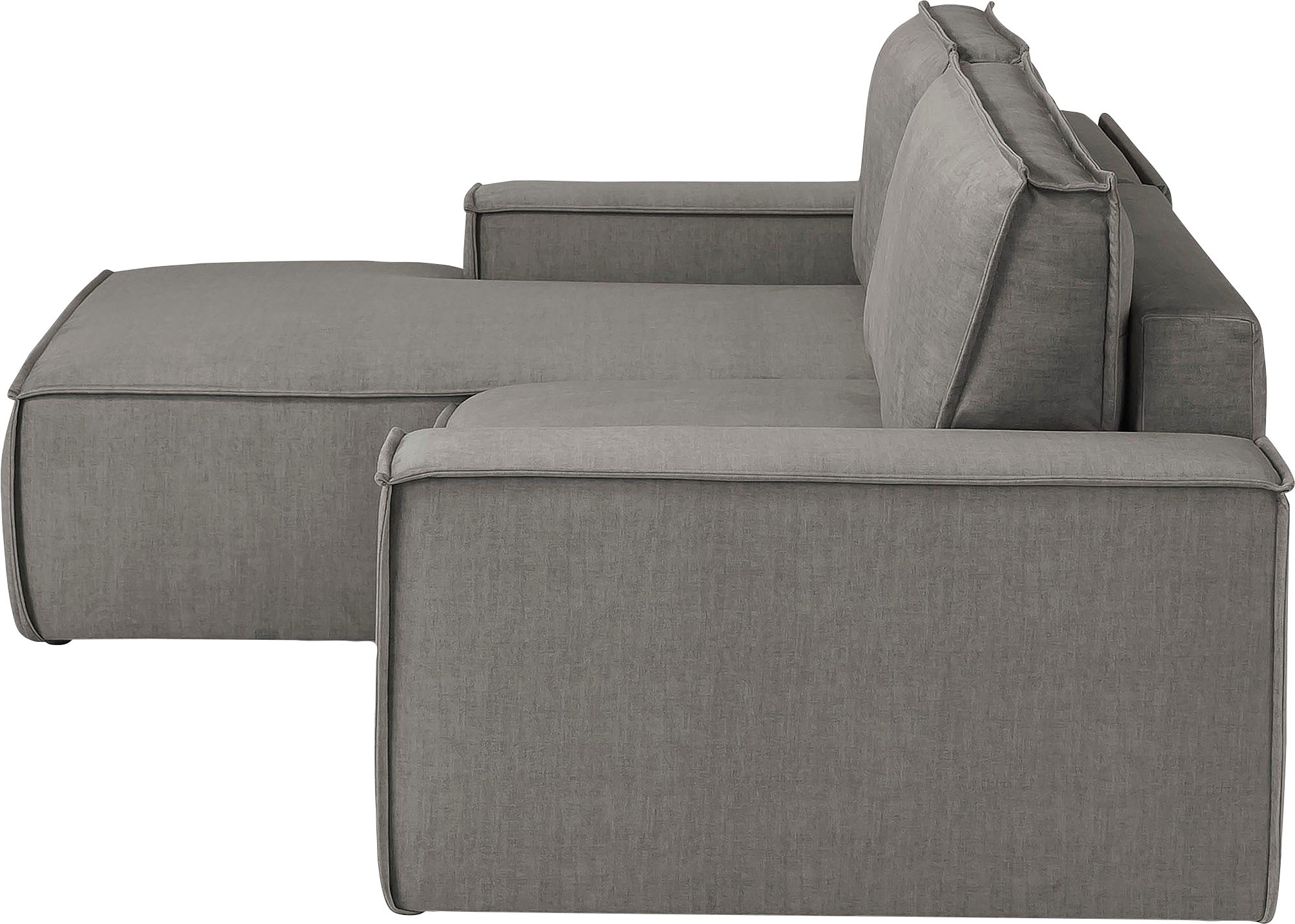 Home affaire Ecksofa SHERWOOD Schlafsofa 267 cm, L-Form, Schlaffunktion mit Bettkasten (210x136 cm), Cord, Vintage, Samtvelours