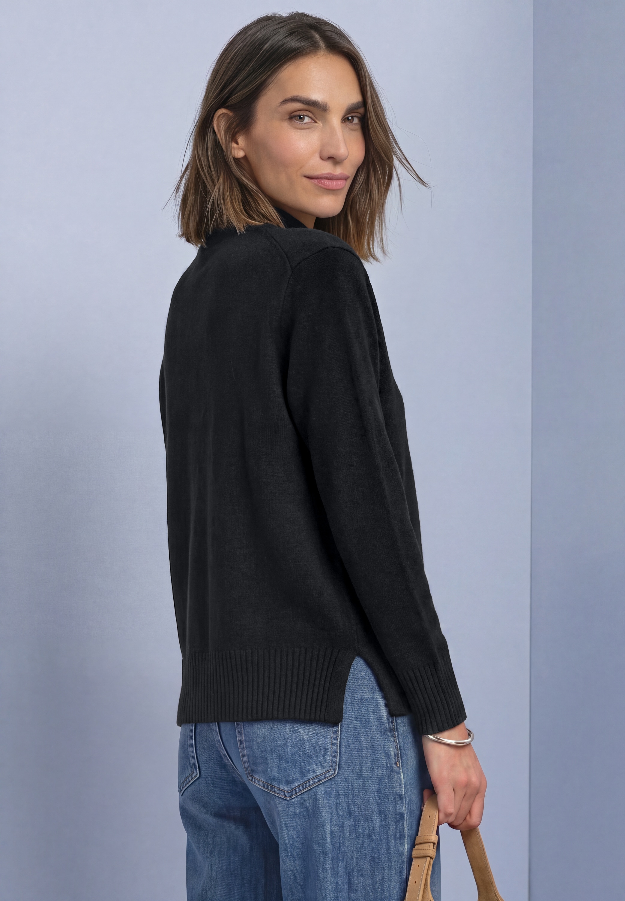 STREET ONE Strickpullover Mouliné Pullover mit Turtle Neck