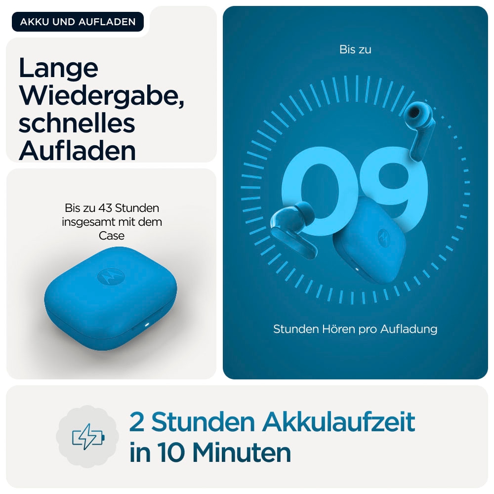 Motorola wireless In-Ear-Kopfhörer »moto buds« Bluetooth Active Noise Cancelling (ANC)