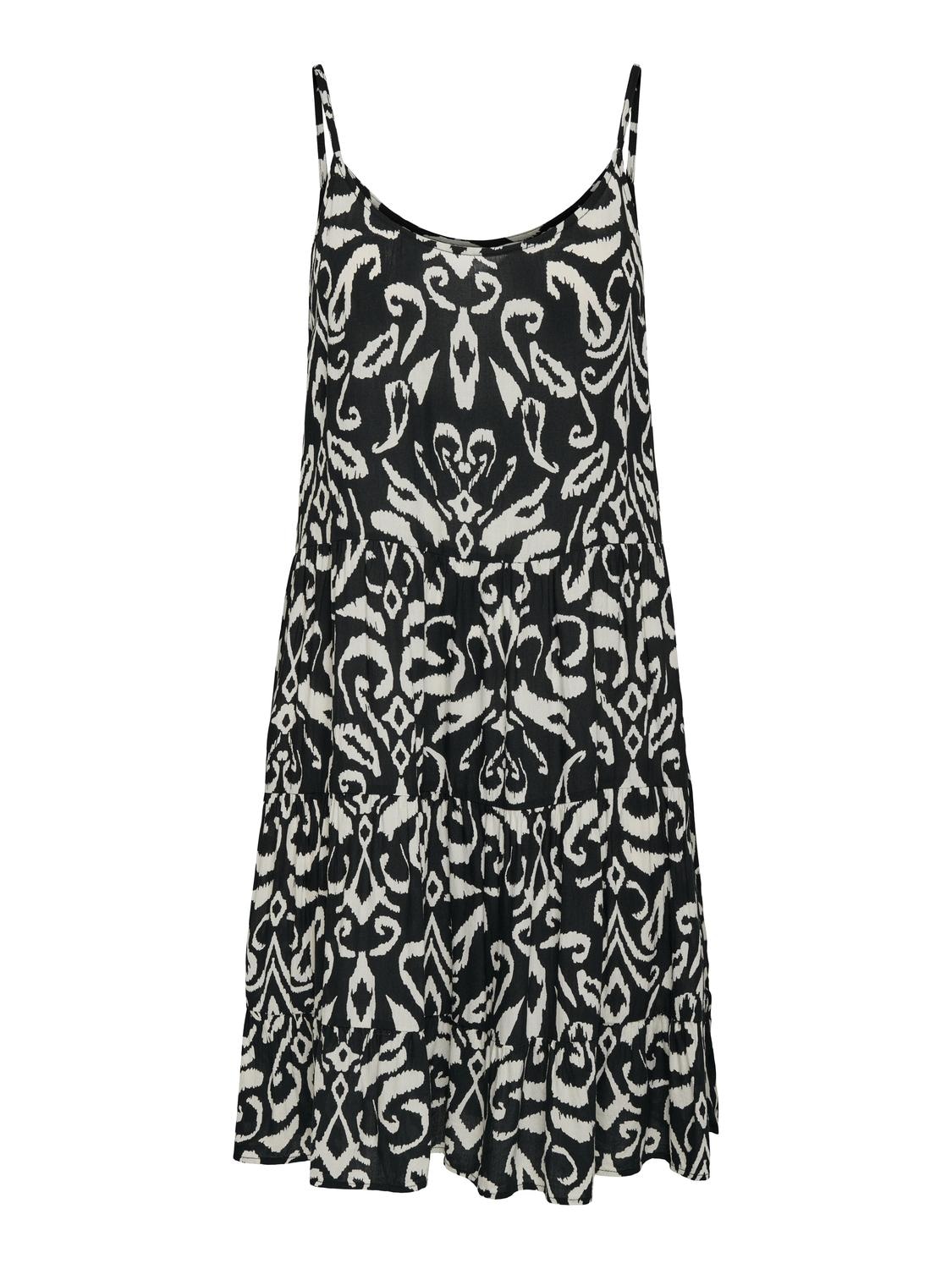 ONLY Spaghettikleid »ONLMAJ LIFE S/L AOP SHORT DRESS WVN NOOS«, mit Volant