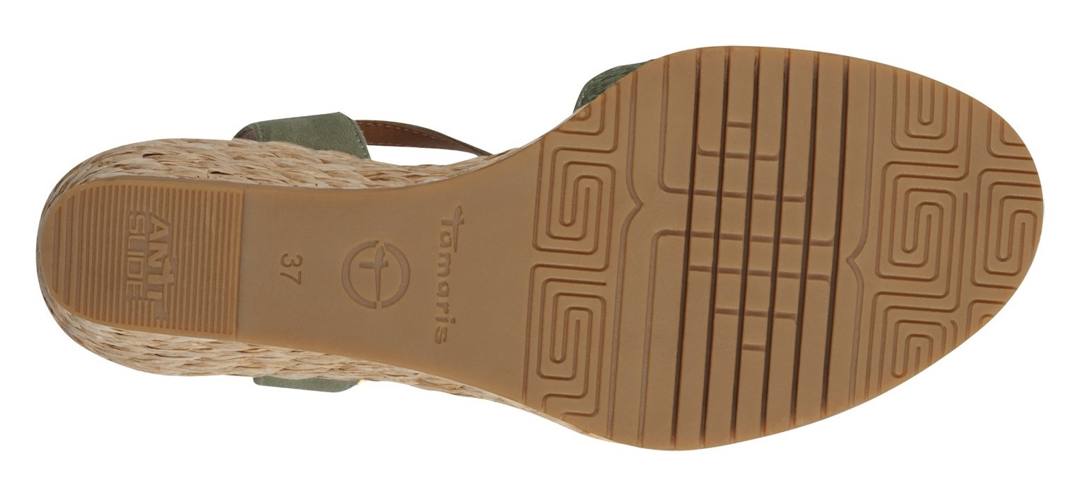 Tamaris Keilsandalette, Sommerschuh, Riemchensandale mit T-Schmuckelement