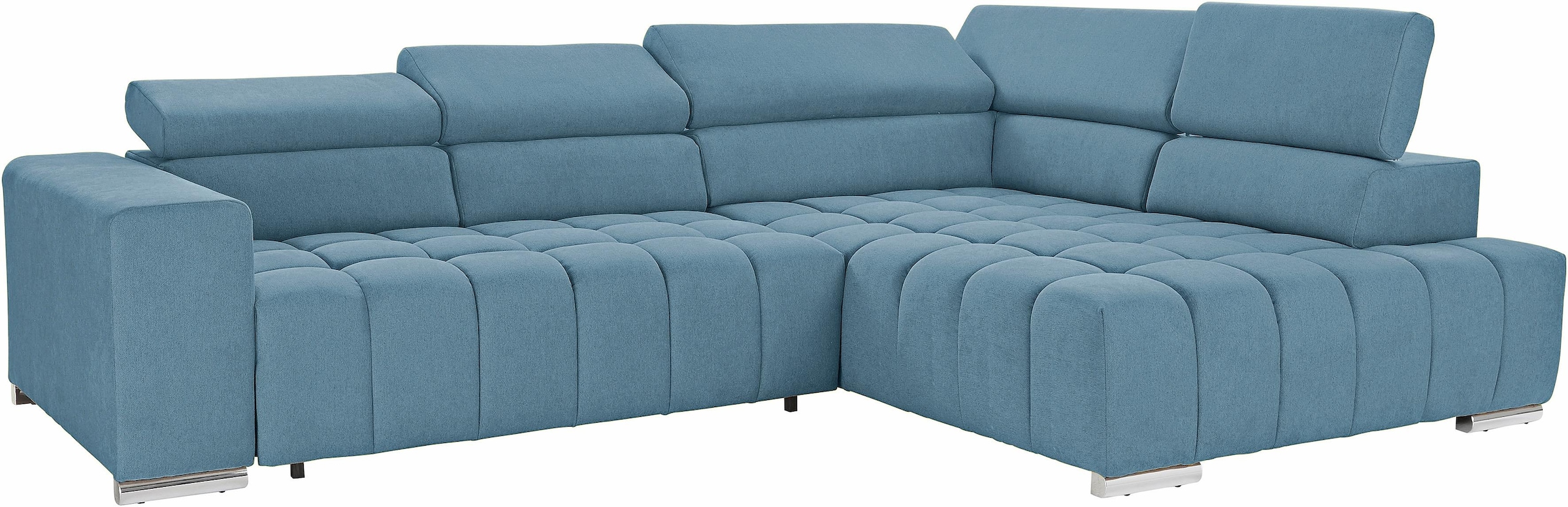 exxpo - sofa fashion Ecksofa »Elias, aktuelle Kreuzsteppung im Sitz, bequem, L-Form«, mit Kopf- bzw. Rückenverstellung, wahlweise mit Bettfunktion