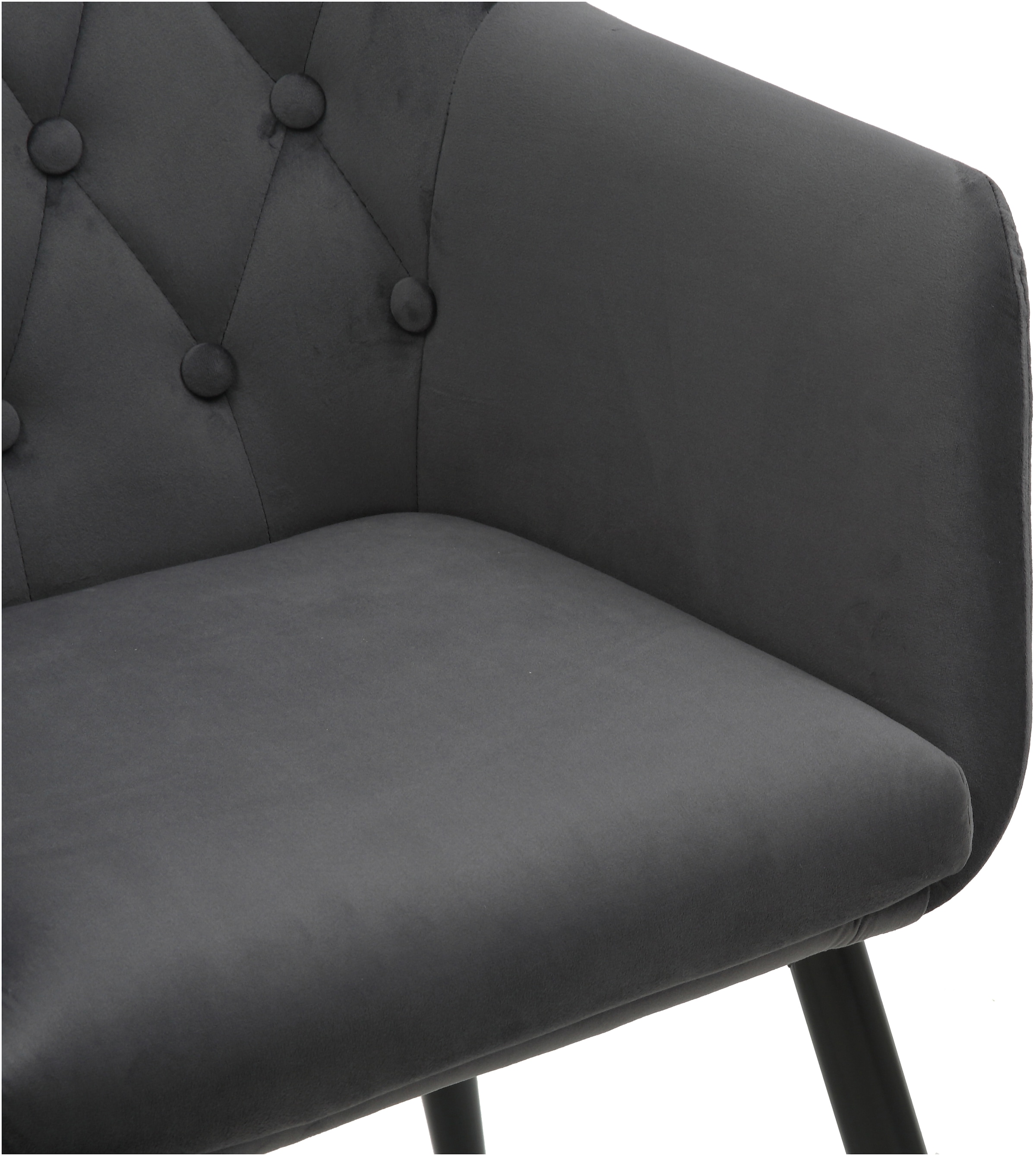 Home affaire Esszimmerstuhl »Alton, TOPSELLER!, OTTOs Choice«, (Set), 2 St., Samtvelours, mit weichem Samtvelours, Armlehnstuhl mit attraktiver Knopfheftung