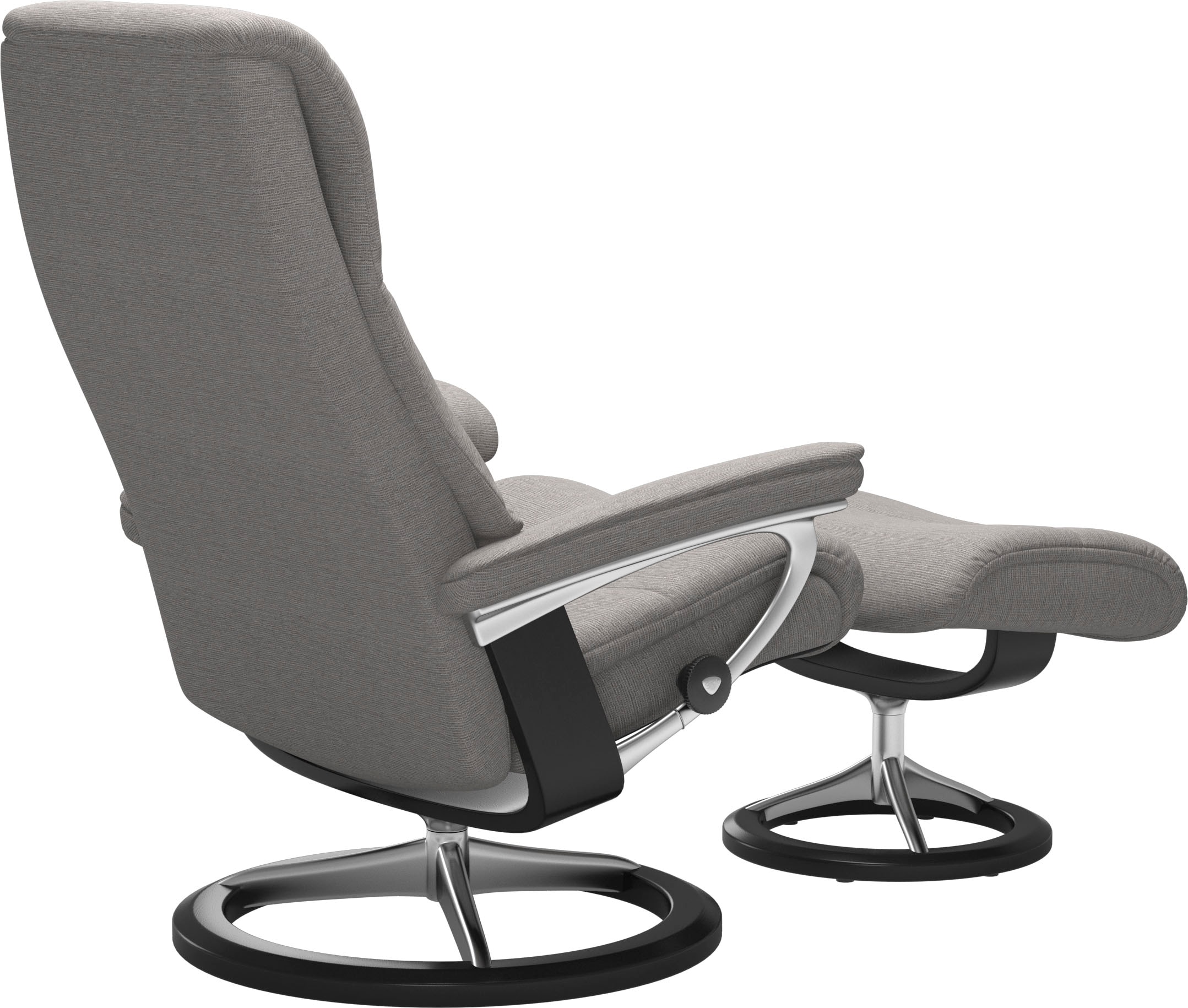 Stressless® Relaxsessel »View«, (Set, Relaxsessel mit Hocker), mit Signature Base, Größe M,Gestell Schwarz