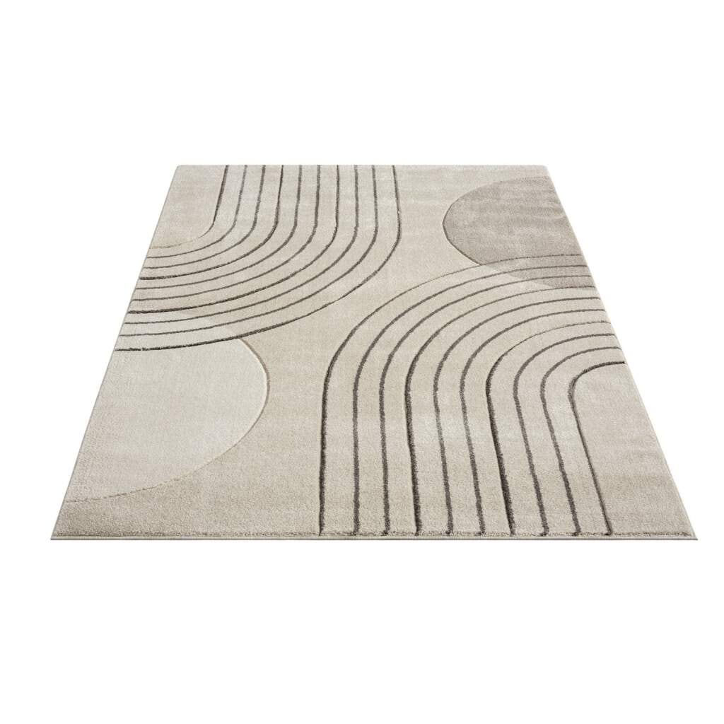 Carpet City Teppich »BONITO 7170«, rechteckig, 11 mm Höhe, Läufer, Flachflor, Hochtief-Muster/ 3D-Effekt, Geo-Muster, Wohnzimmer