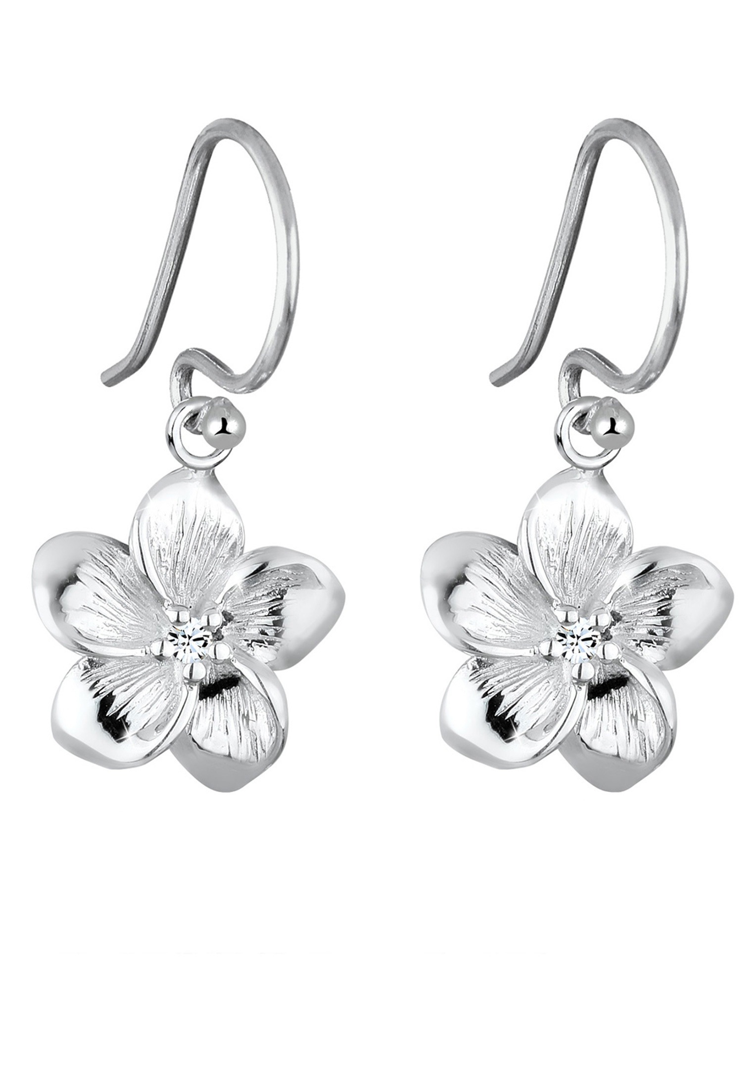 Elli Paar Ohrhänger »Ohrringe Frangipani Blüten Kristalle 925 Silber«