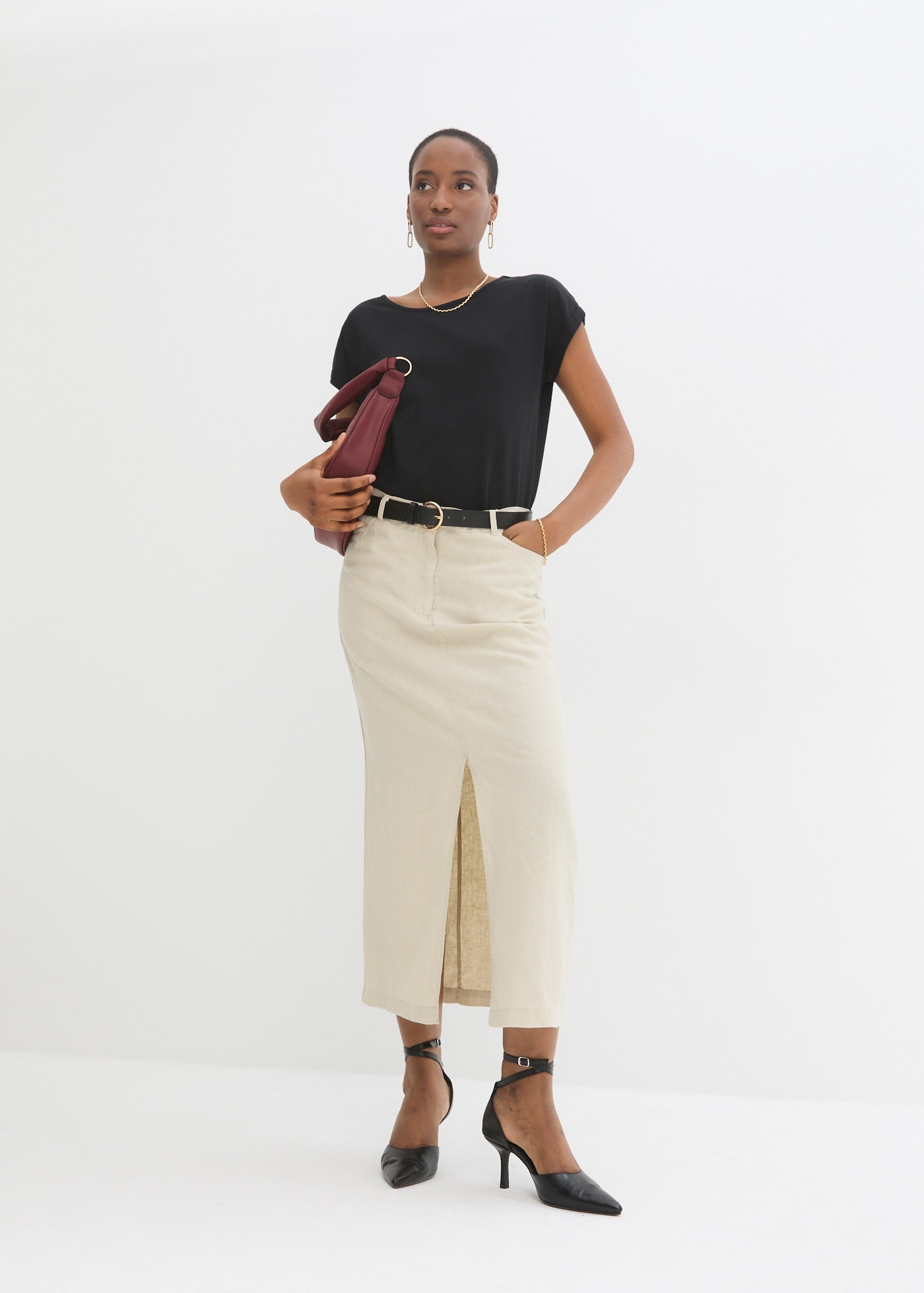 bonprix T-Shirt Oversize-Passform, Kurzarm-Design, für Frühling und Sommer