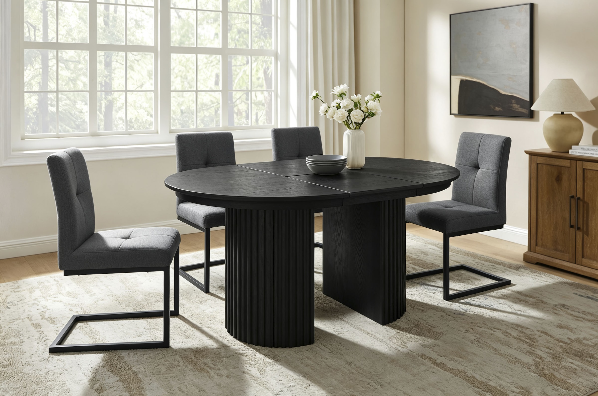 OTTO home Esstisch »Clozie« Design-Esstisch in Schwarz mit cleverem Stauraum & Ausziehfunktion