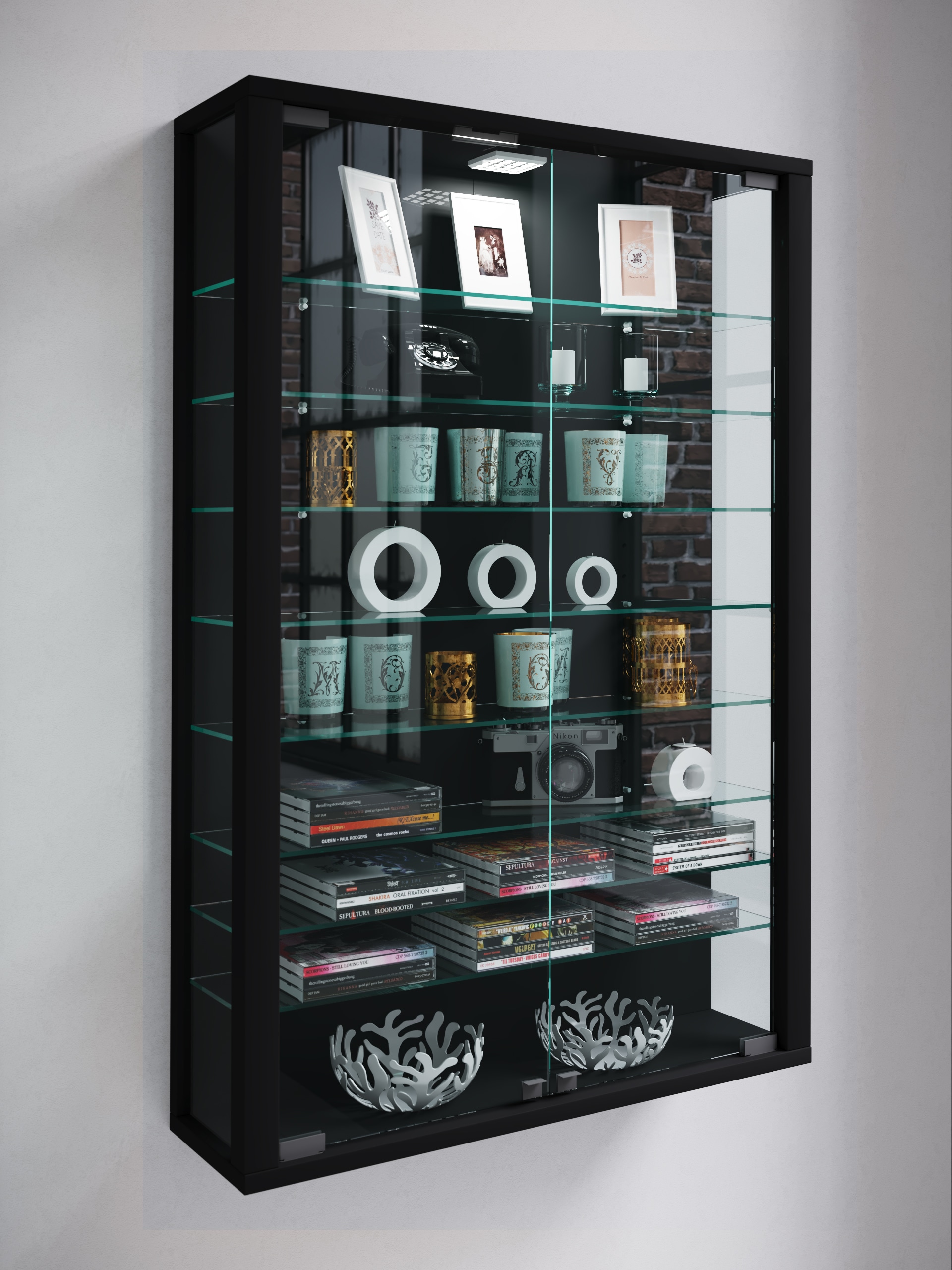 VCM Wandregal »Wandvitrine Hängevitrine Glasvitrine Vitrosa Mini«
