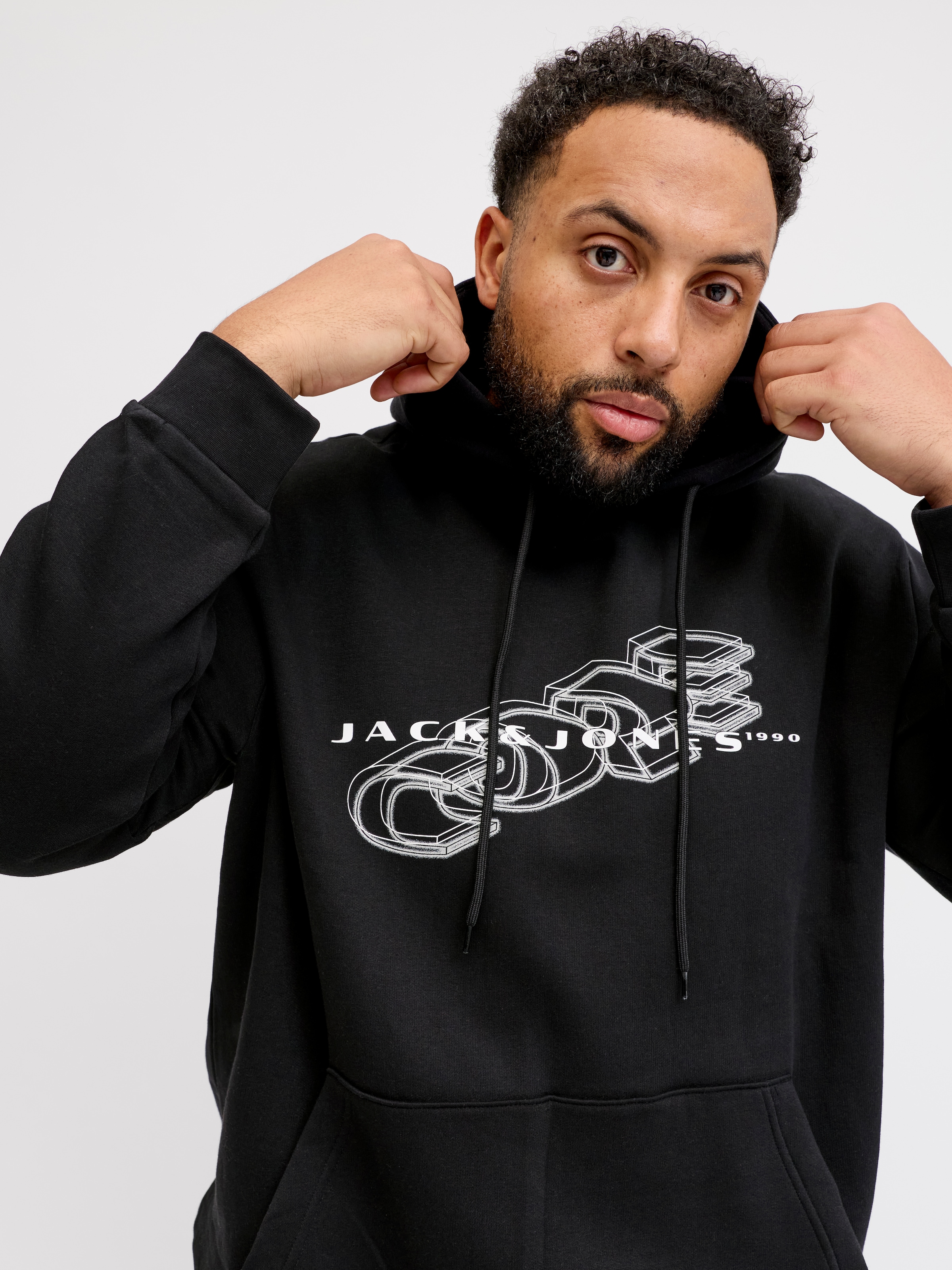 Jack & Jones PlusSize Kapuzensweatshirt »JCOFUSION BRANDING SWEAT HOOD PLS«
