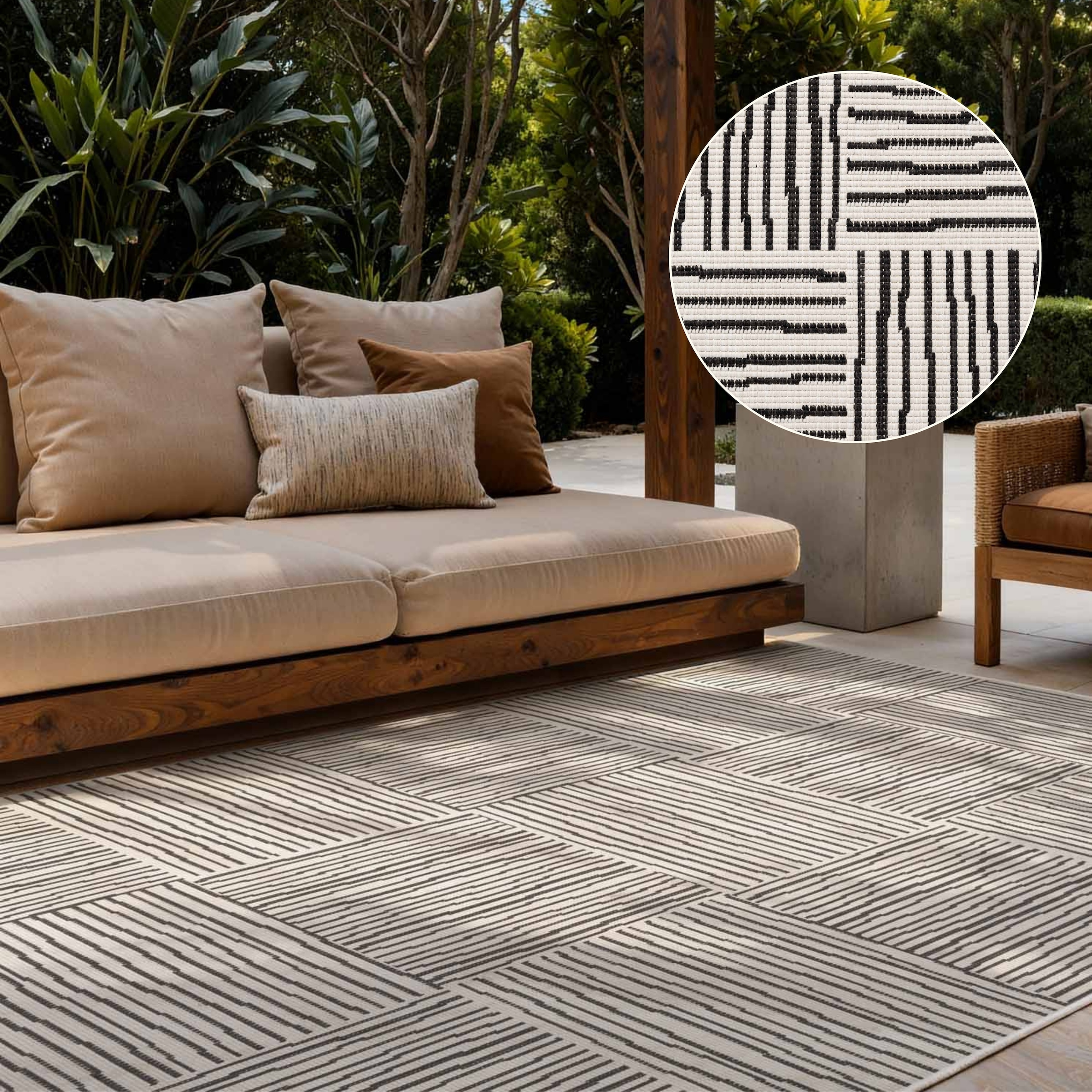 Ted Baker Teppich »Nightingale , Wendeteppich« rechteckig 8 mm Höhe Designteppich, Wetterfest, modern, Pflegeleicht, Wohnzimmer, Terrasse