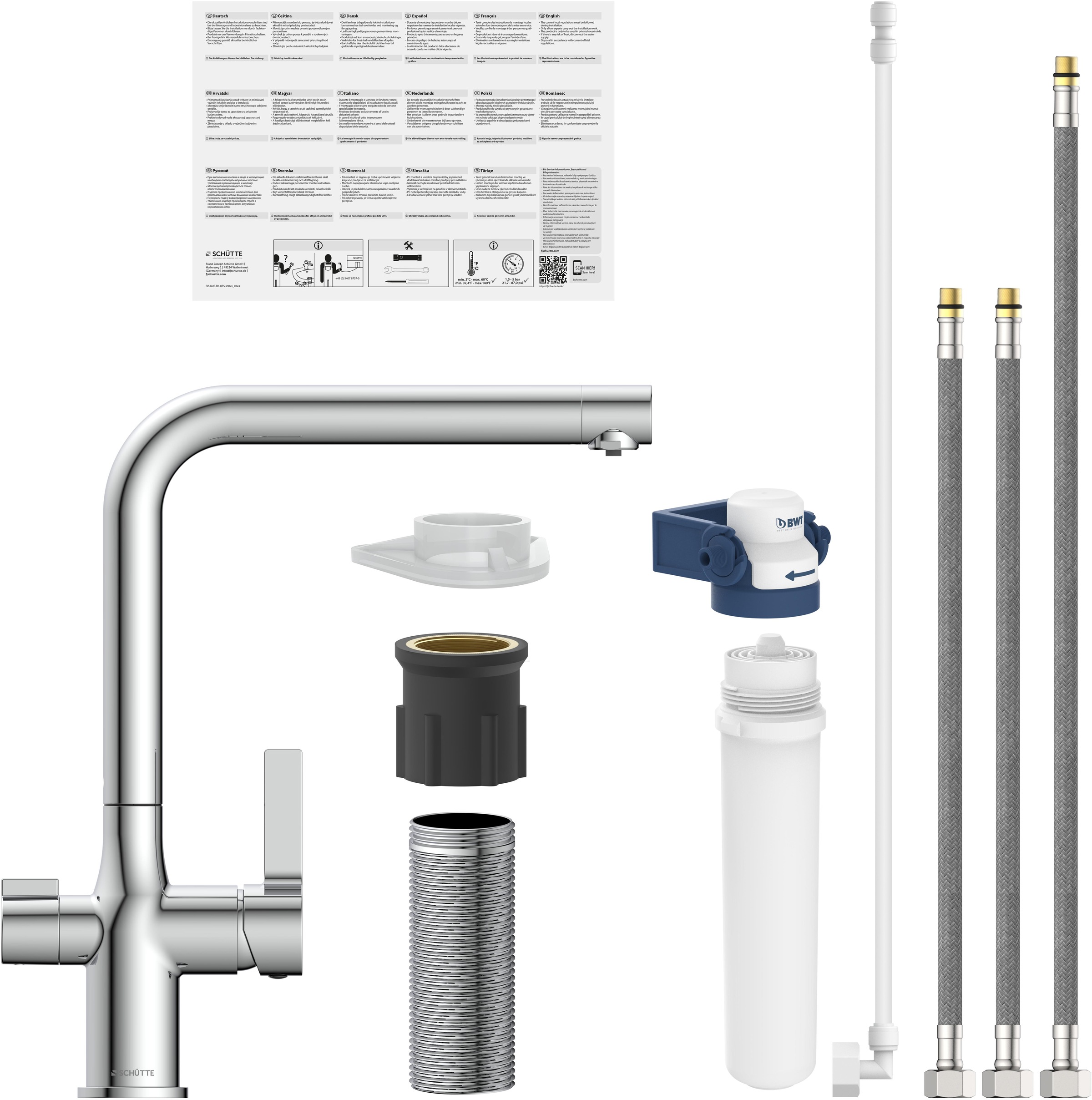 Schütte Spültischarmatur »AQUASTAR PRO« mit Filtersystem für Trinkwasser, praktische Cold-Start-Funktion