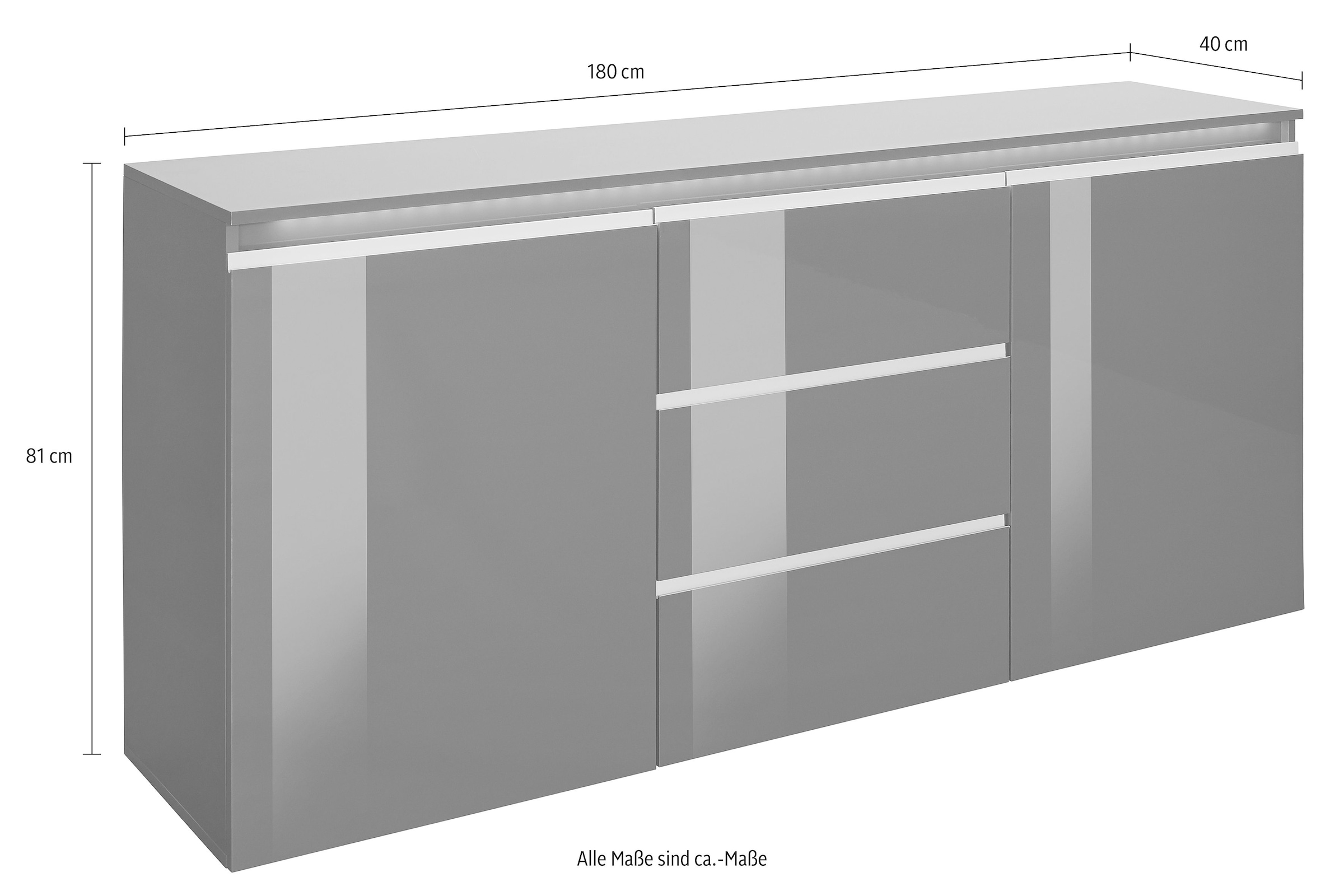 INOSIGN Sideboard »Magic«, Breite 180 cm, ohne Beleuchtung