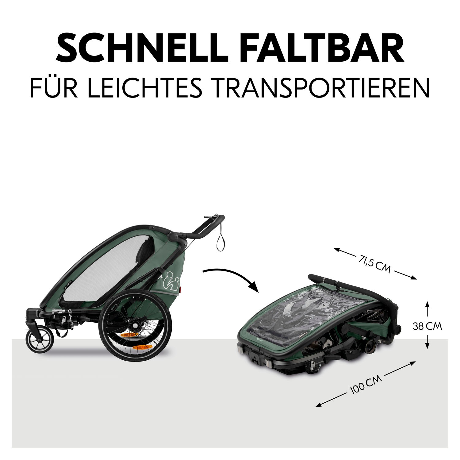 Hauck Fahrradkinderanhänger »Bike N Walk Duo«, für 2 Kinder, inkl. Deichsel