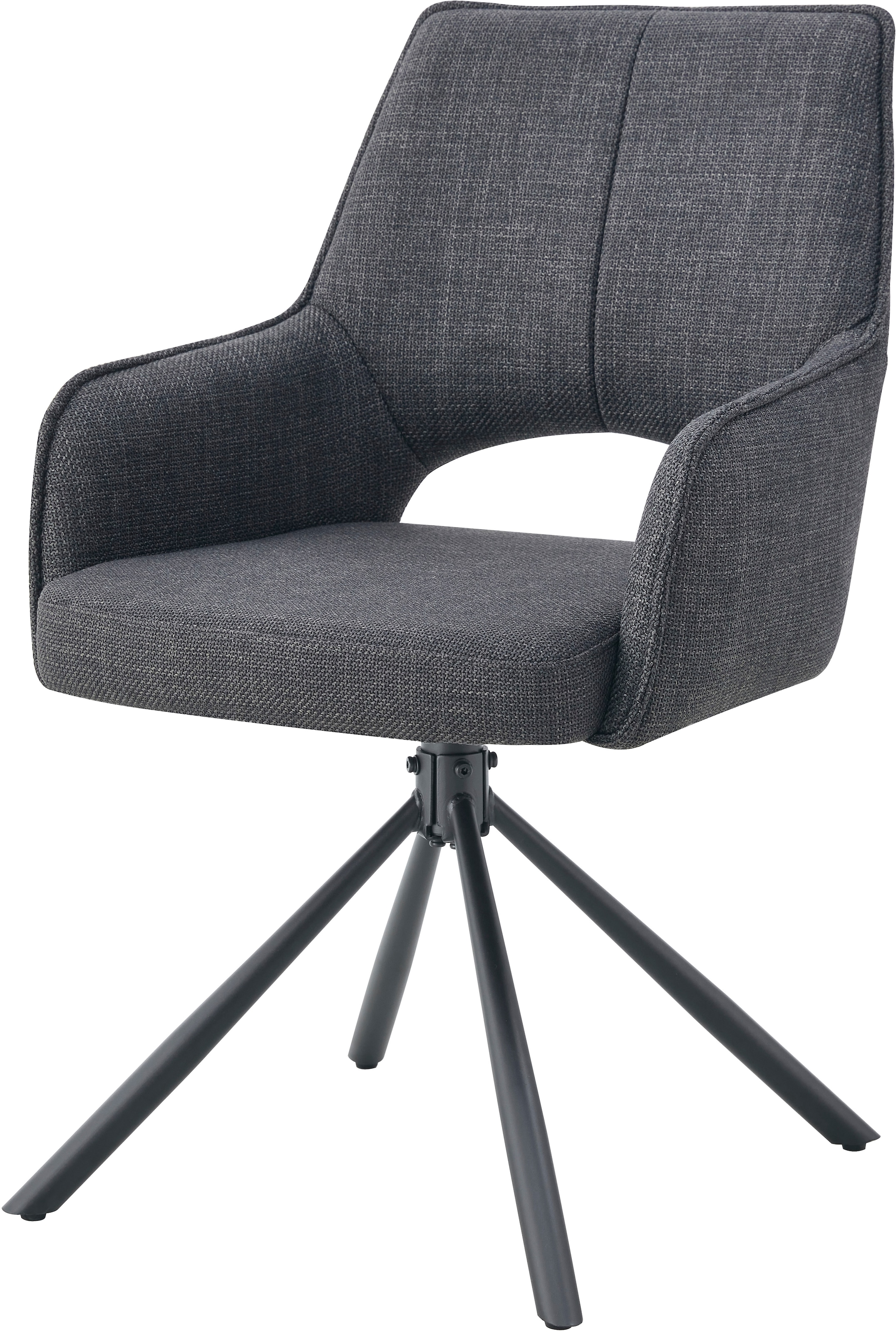 Home affaire Drehstuhl »BELLEVILLE, 2er Set, mit Metallgestell in matt schwarz« (Set) 2 Stk.