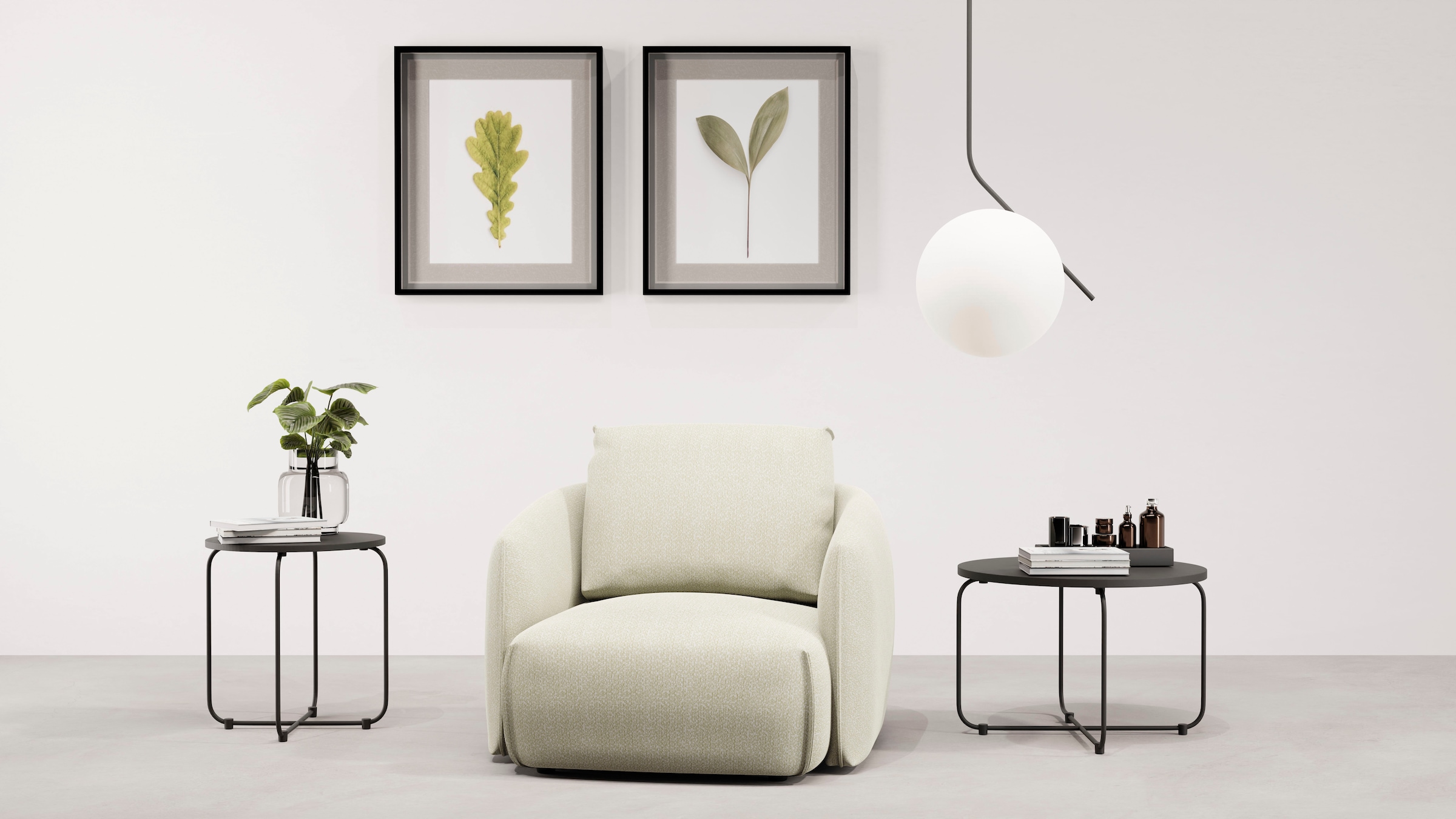 Guido Maria Kretschmer Home&Living Sessel »Shawn, Loungesessel, Designsessel mit elegant geschwungen Armlehnen«, organische Form, bequem, mit hochwertigem Bezug