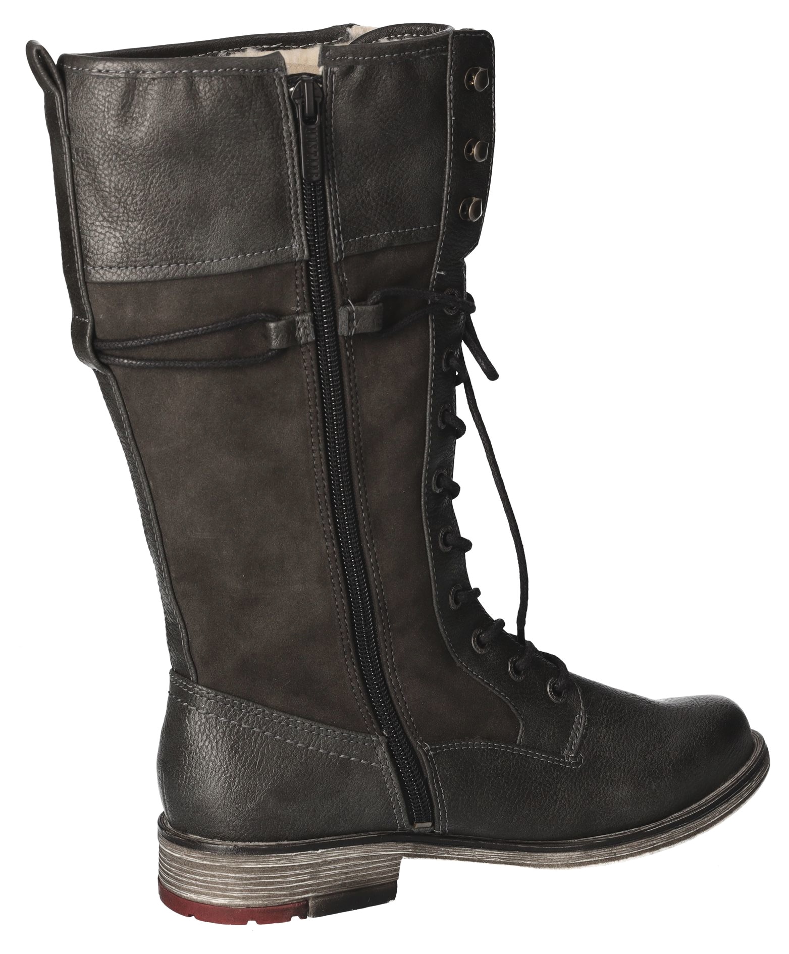 Mustang Shoes Winterstiefel, Blockabsatz, Schnürstiefel, Langschaftstiefel, Innenreißverschluss