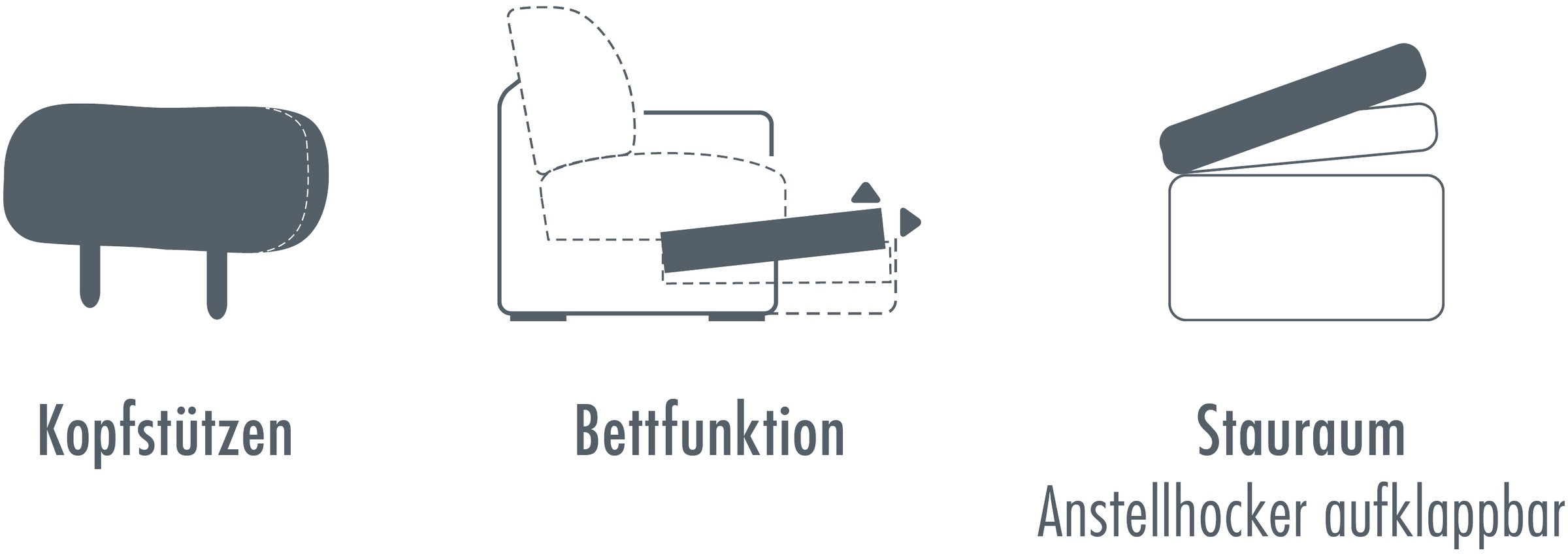 Die PlanBar Wohnlandschaft »PN-EM18013 U-Form, mit Kopfstützen«, wahlweise mit Bettfunktion und Stauraum