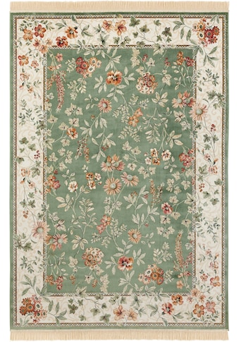 Teppich »Orient Flowers«, rechteckig, Orientalisch mit Fransen, Orient, Wohnzimmer,...