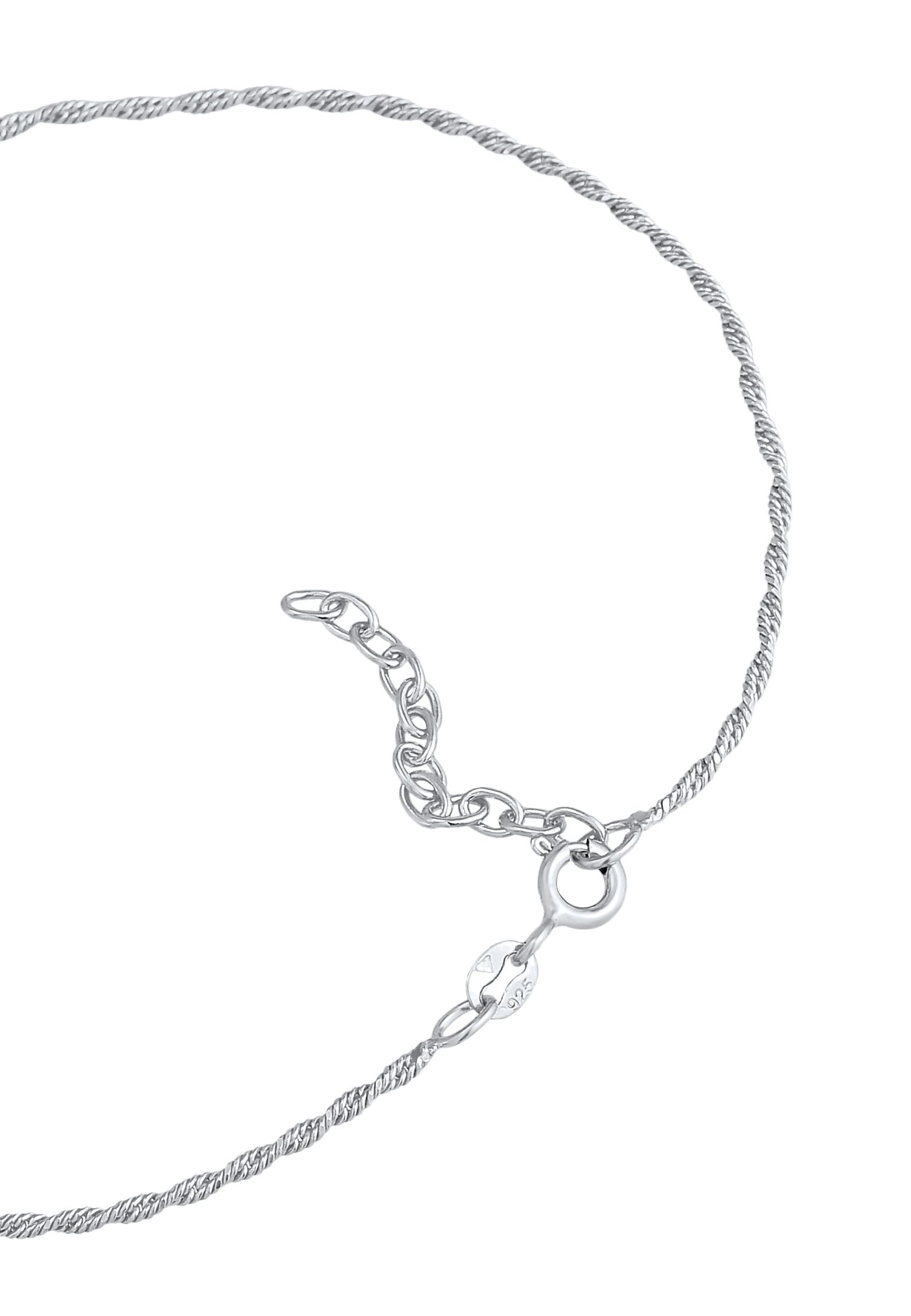 Elli Fußkette »Fußschmuck Kordelkette Gedreht Basic Zeitlos 925 Silber«
