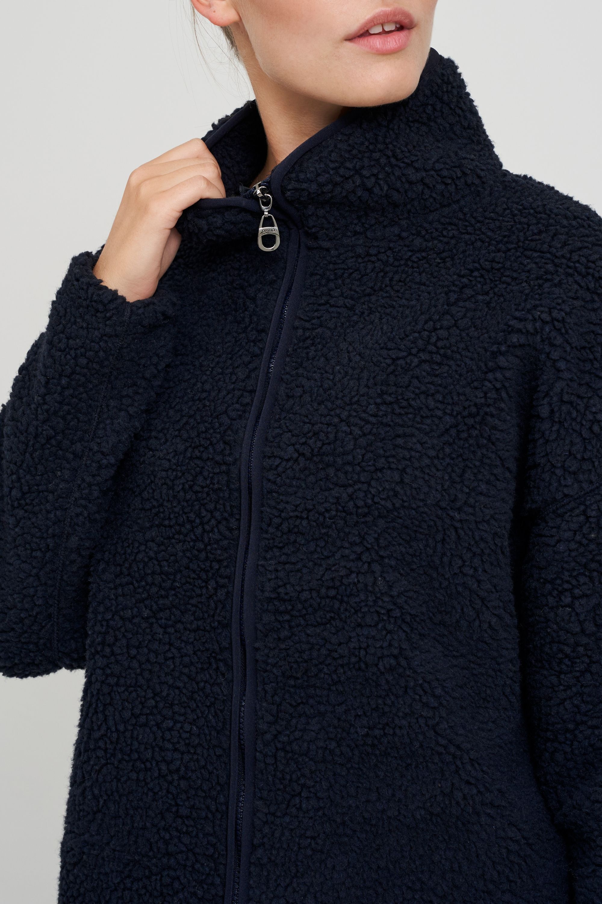 OXMO Fleecejacke »Kurzmantel OXTova«, ohne Kapuze