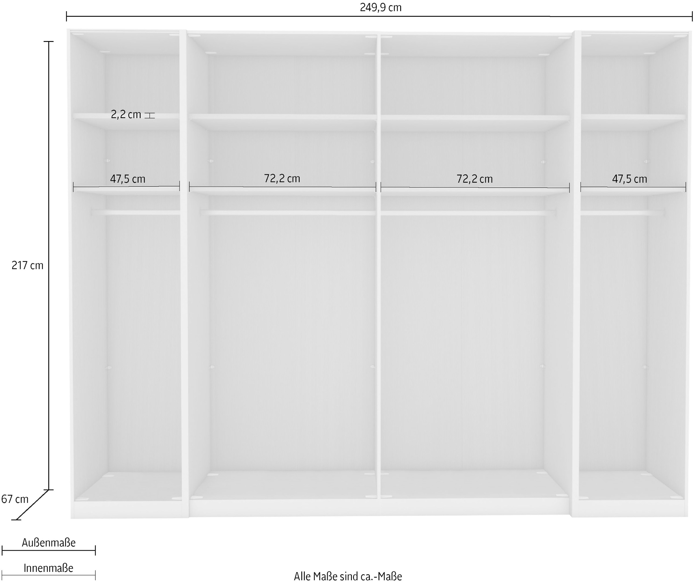 WIEMANN Dreh-/Schwebetürenschrank »Nizza«, mit Glasfront