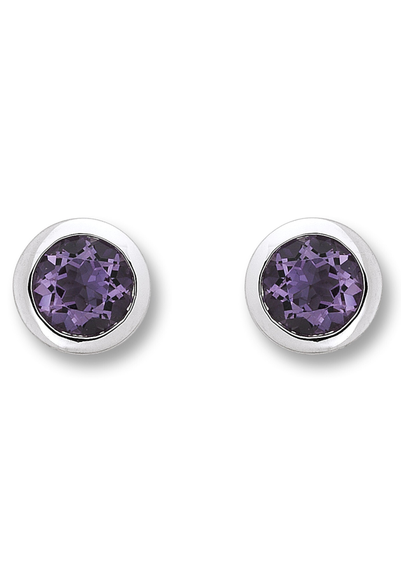 ONE ELEMENT Paar Ohrstecker »Amethyst Zarge Ohrringe   Ohrstecker aus 333 Weißgold«