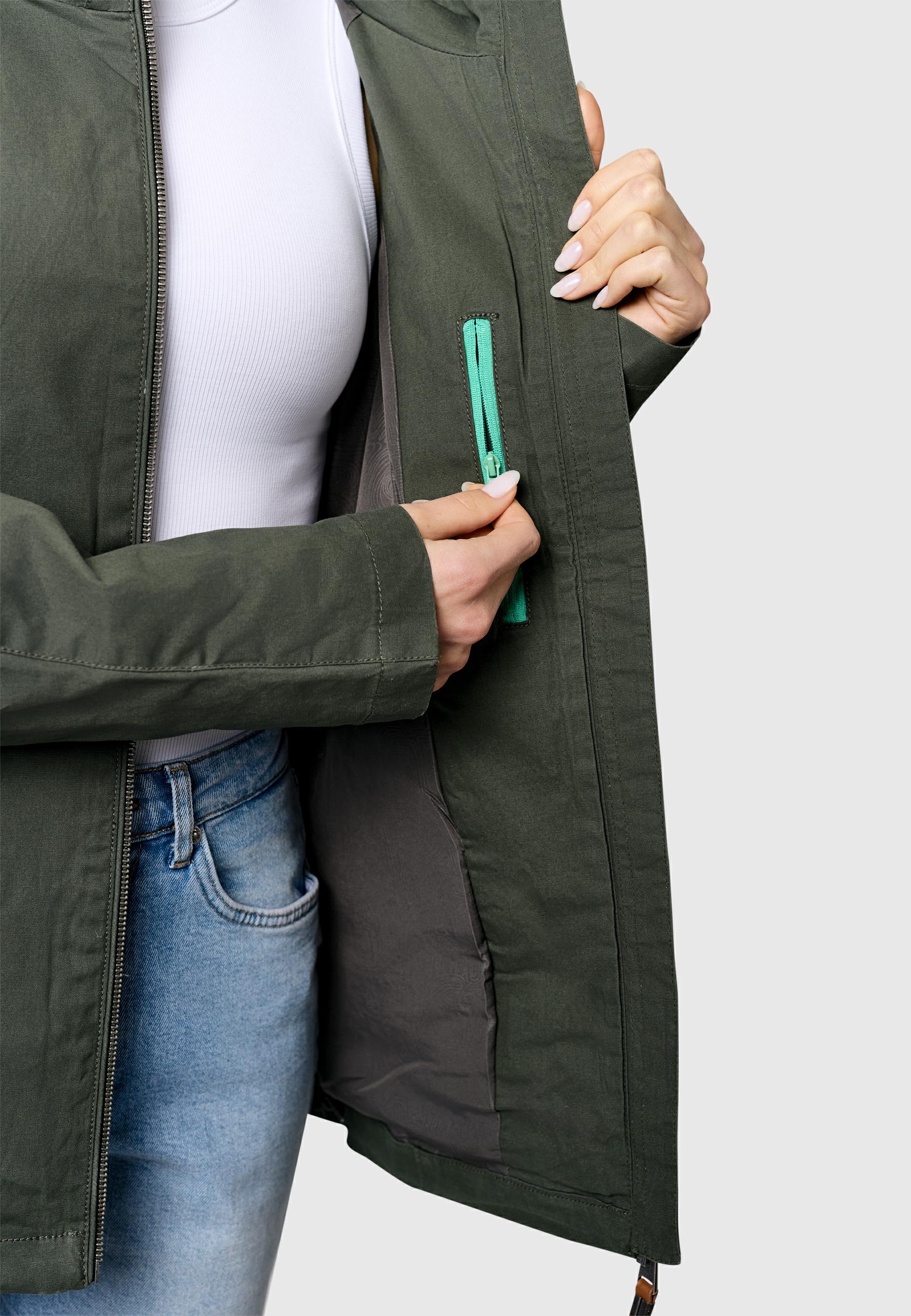 Ragwear Outdoorjacke »Outdoorjacke Dizzea Vintage YOUMODO« mit Kapuze Beschichtete Damen Übergangsjacke mit Kapuze